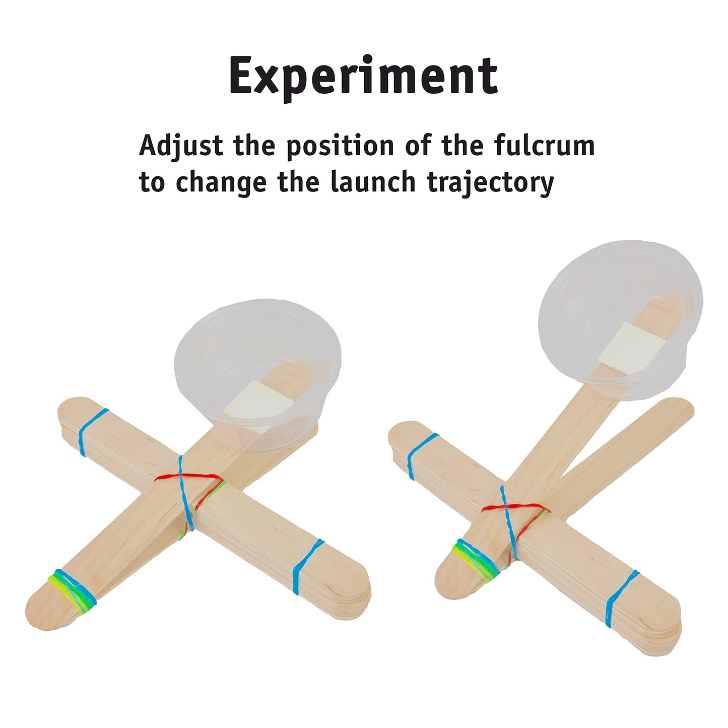 STEM Inventions Catapults Kit – Supplies to Build 30 Mini Toy Catapults - Complete Bulk STEM Project Kit for Kids and Classrooms