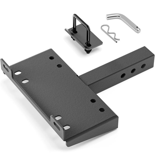 EYOUHZ Trailer Hitch Winch Mount with 2" Receiver, Universal Heavy-Duty Winch Plate Bracket for ATV/UTV/SUV/Truck/Pickup, 17000 lbs Towing Capacity, Mounting Cradle, Black