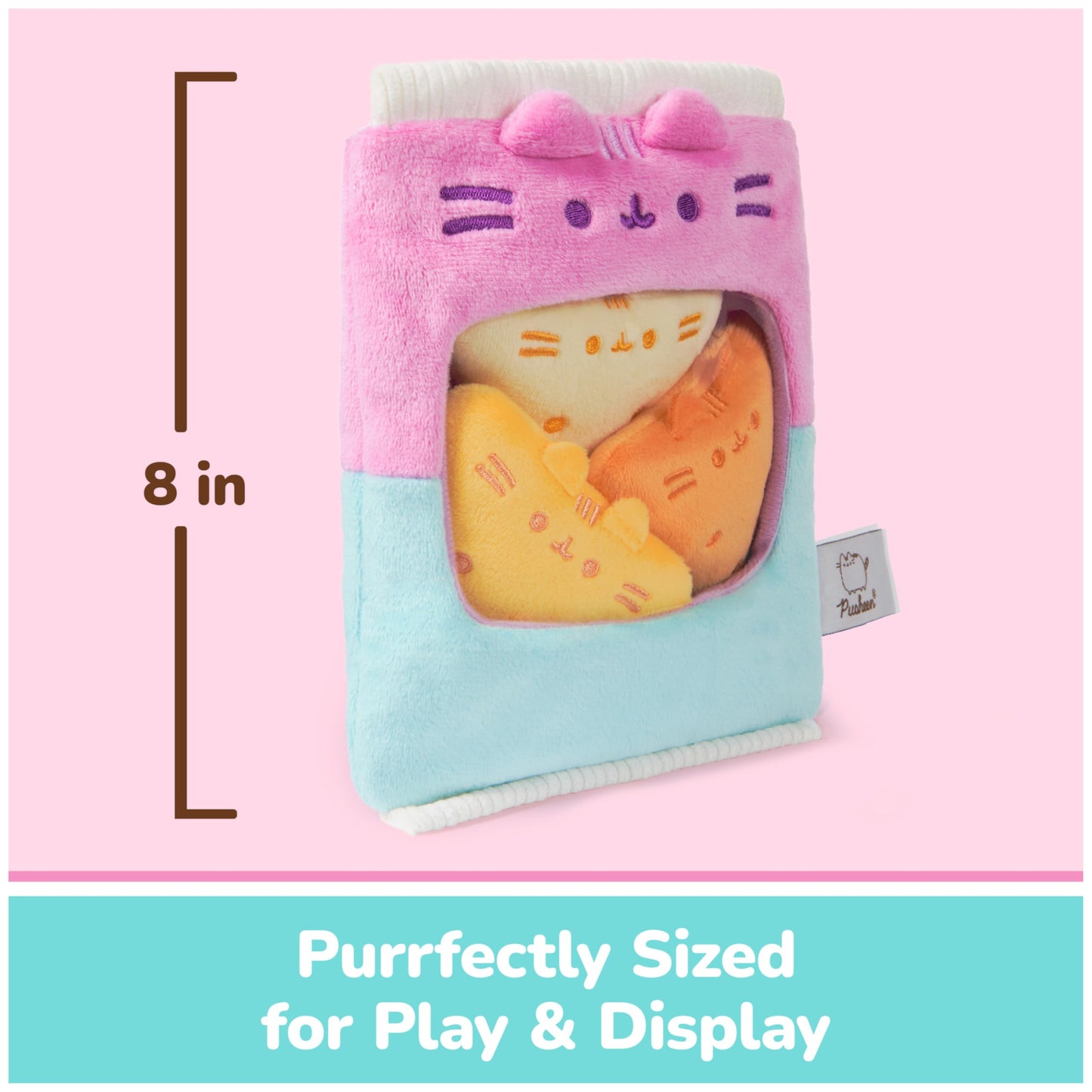 GUND Pusheen Gamer Chips with Removable Mini Plushies, Toy Tortilla Chips, Food Plushies, Gaming Decor, Stuffed Animals for Ages 8 and Up, Pink, 8"