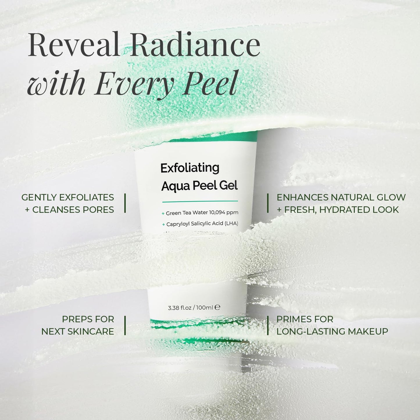 MOTHER MADE Exfoliating Vegan Facial Peeling Solution with Green Tea, Vitamin E, Hyaluronic Acid (Pack of 2) | Gentle Natural Face & Full Body Scrub Exfoliator, Cleansing, Peeling, Korean Skincare