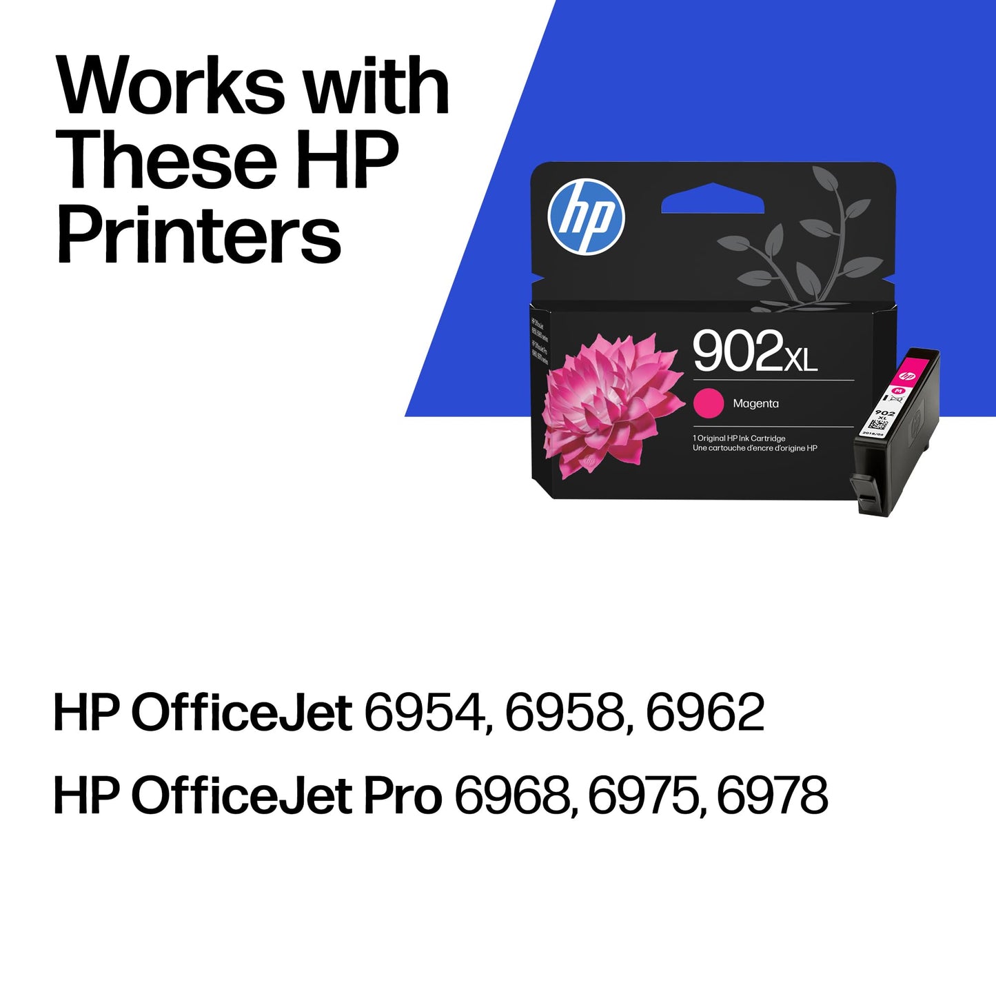 HP 902XL Magenta High-Yield Ink Cartridge | Works OfficeJet 6950, 6960 Series, OfficeJet Pro 6960, 6970 Series | Eligible for Instant Ink | T6M06AN