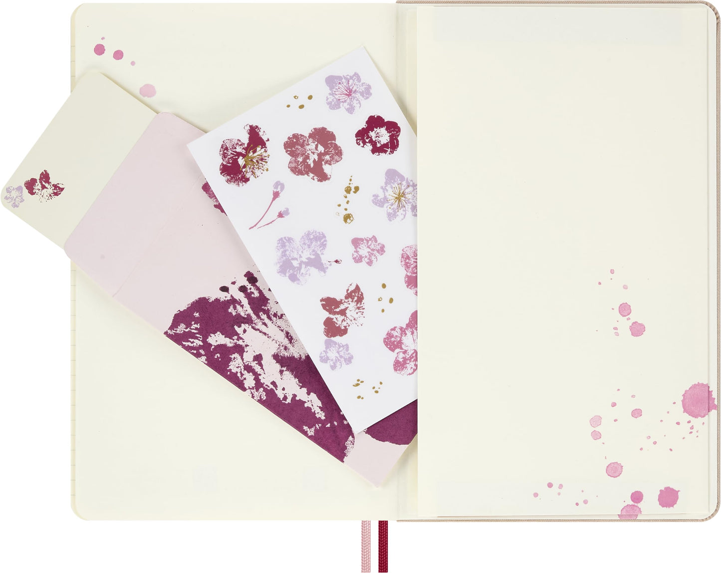 Moleskine Limited Edition Sakura 2026 Blossom Notebook, Hard Cover, Large (5" x 8.25") Ruled/Lined, Pink with Gold Accents, 176 pages