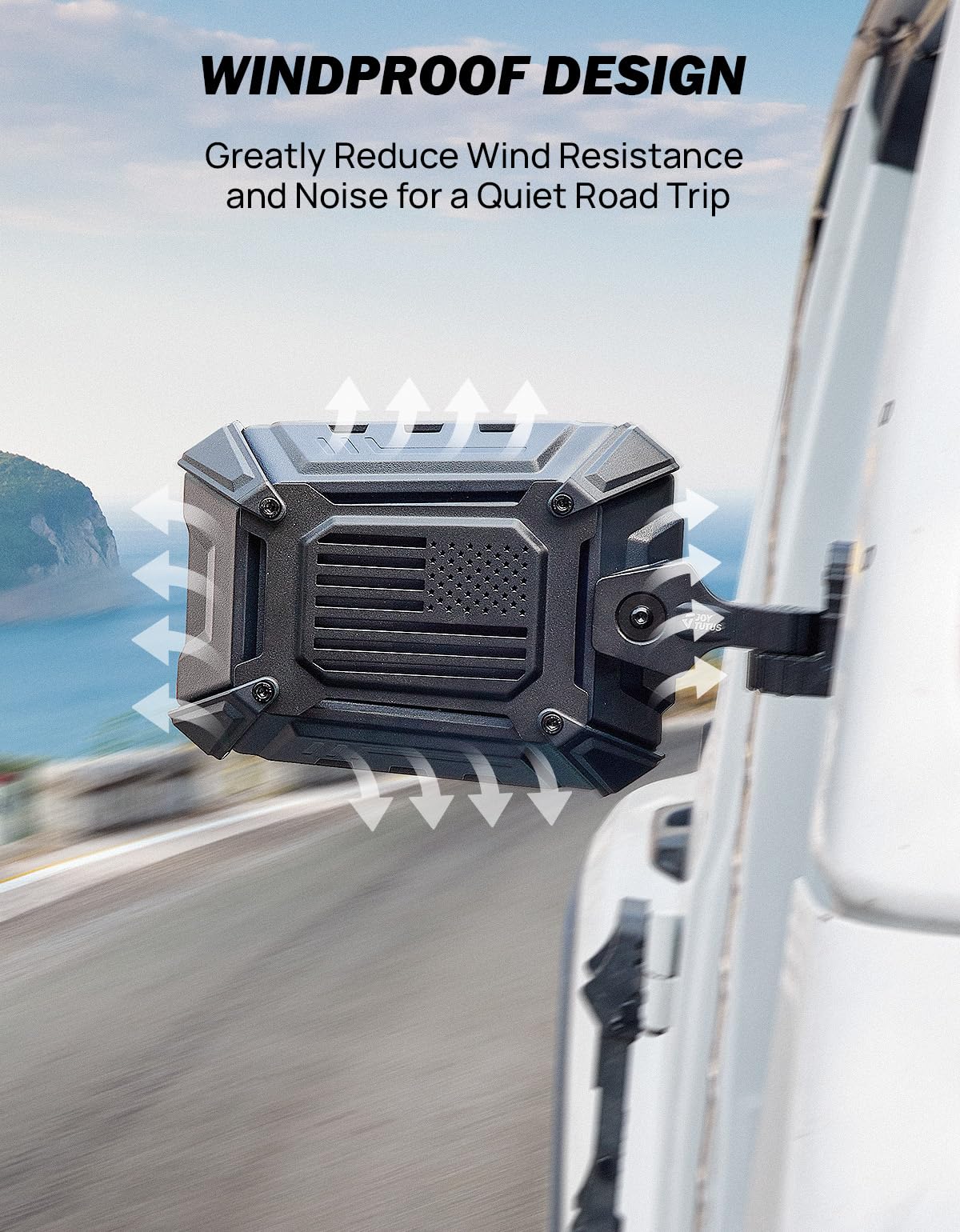 JOYTUTUS Mirrors Doors Off for 2018-2023 Wrangler JL/JLU & Gladiator JT (NOT FIT 2024 2025 Wrangler & Gladiator JT), Adjustable Anti-Vibration Design with Universal Ball Adapter for Phone Mounts
