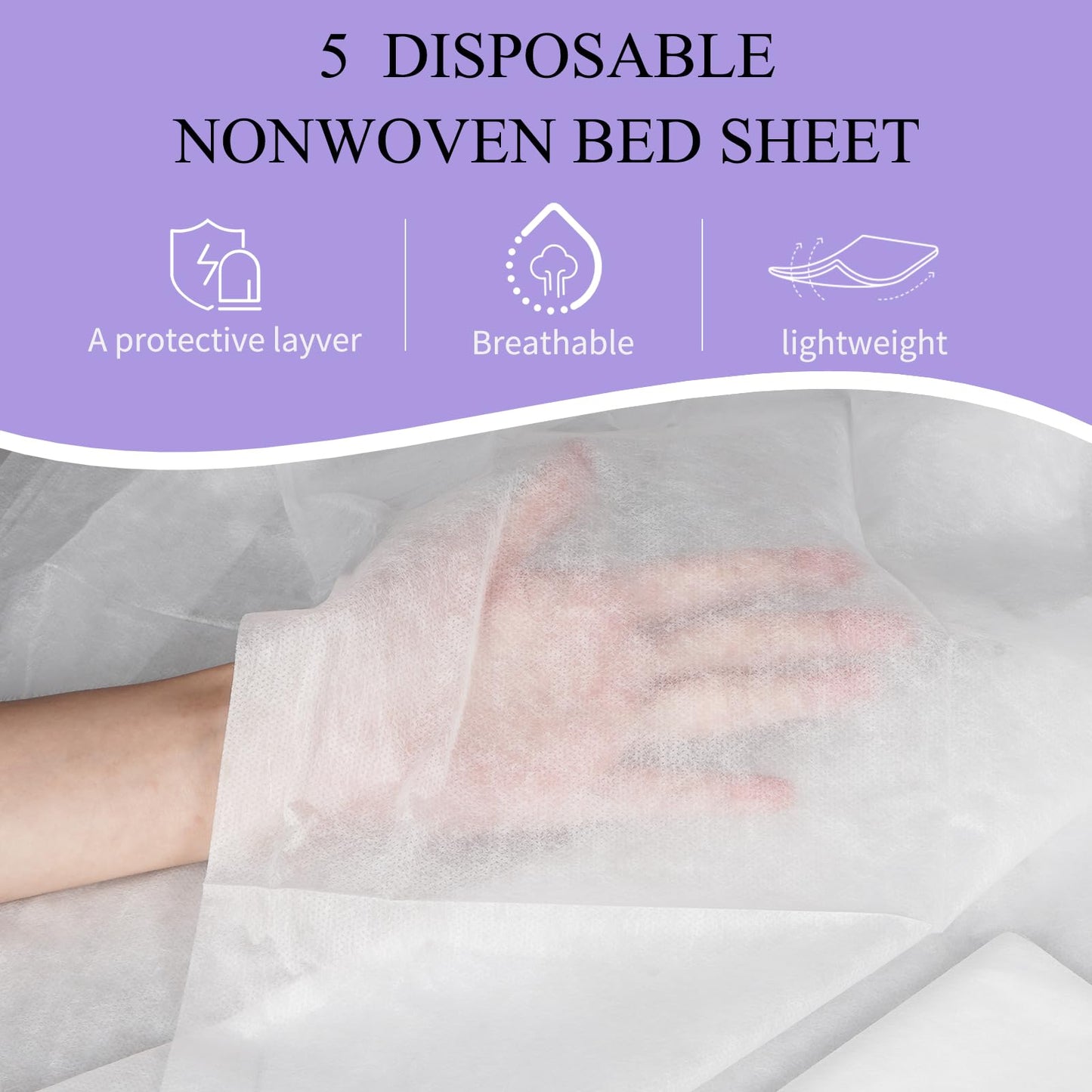 100PCS Disposable Bed Sheets 31.5" x 71", Non-Woven Fabric Massage Table and Spa Bed Covers, Breathable and Durable for Ultimate Hygiene and Comfort in Massage, Tattoo, and Spa Treatments (White)