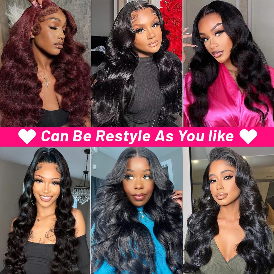 Thickrot 5x5 HD Lace Closure Wigs Human Hair 180% Density Glueless Wigs Human Hair Pre Plucked Pre Cut for Beginners Body Wave Lace Front Wigs Human Hair for Women Natural Black 18 Inch