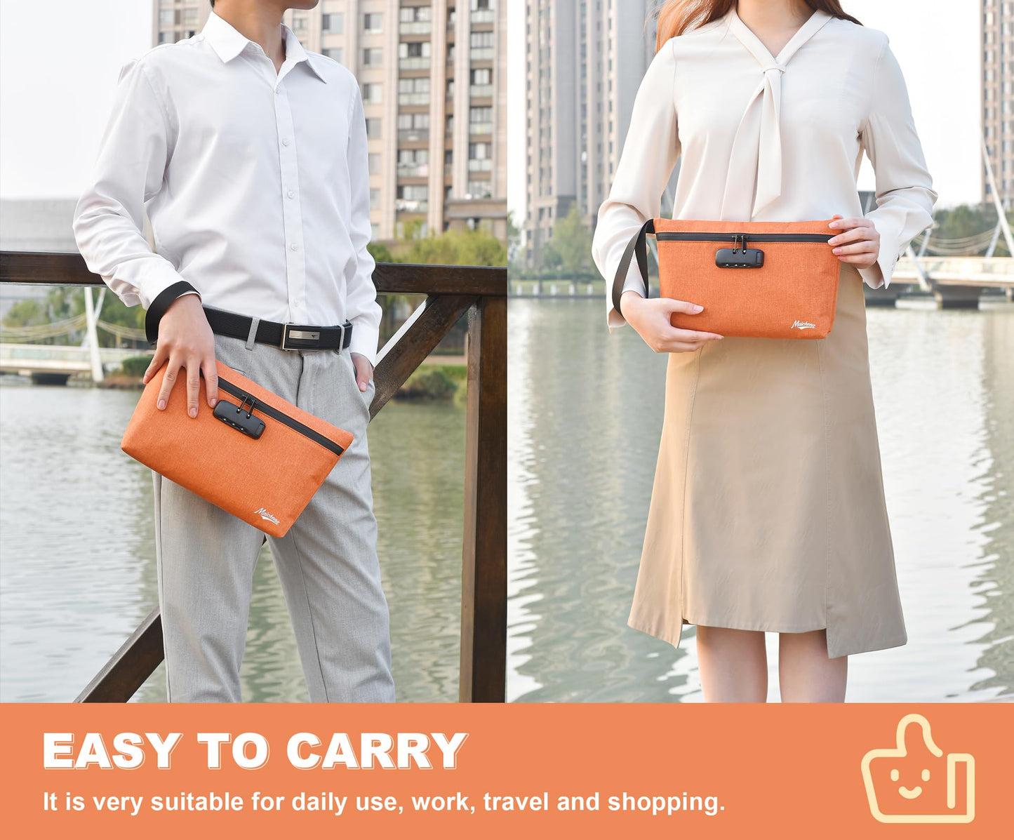 MAICHENG Storage Bag with Combination Lock Large Cosmetic Organizer Container Medicine Lock Case with Accessories