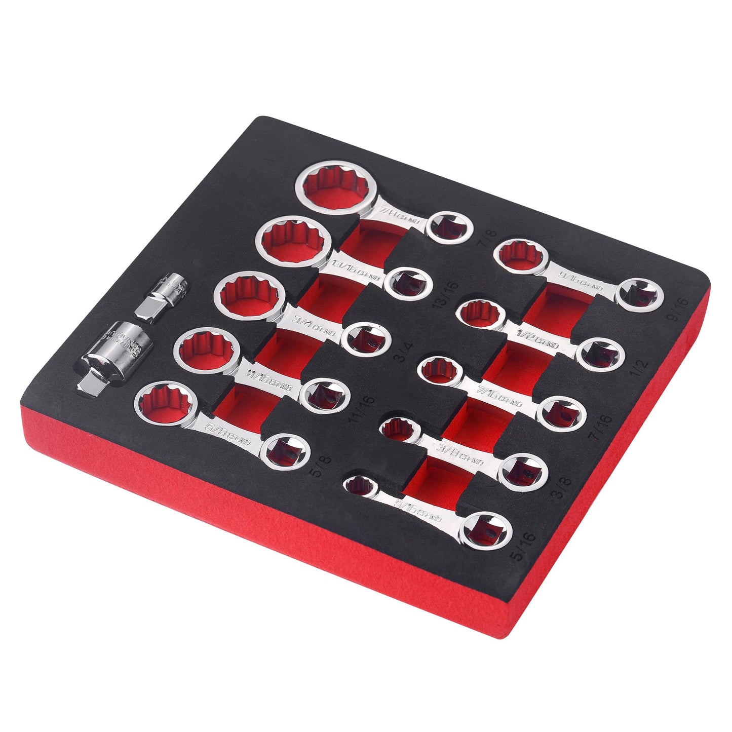 WINTOWIN 12-Piece SAE 12-Point Box End Torque Adapter Extension Set,3/8" Torque Wrench Adapter with 5/16", 3/8", 7/16", 1/2", 9/16", 5/8", 11/16", 3/4", 13/16", 7/8"