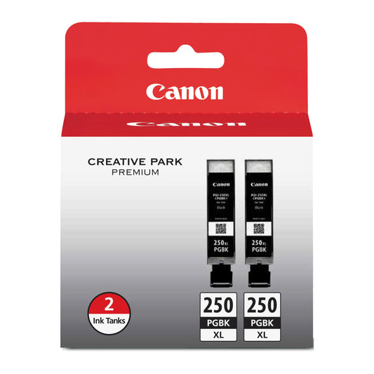 Canon PGI-250XL Genuine Black Twin Pack, Compatible with MG6320, iP7220 & MG5420, MX922, MG7120, MG6420, MG5520, MG7520, MG6620, and MG5620 (Optional) Printers