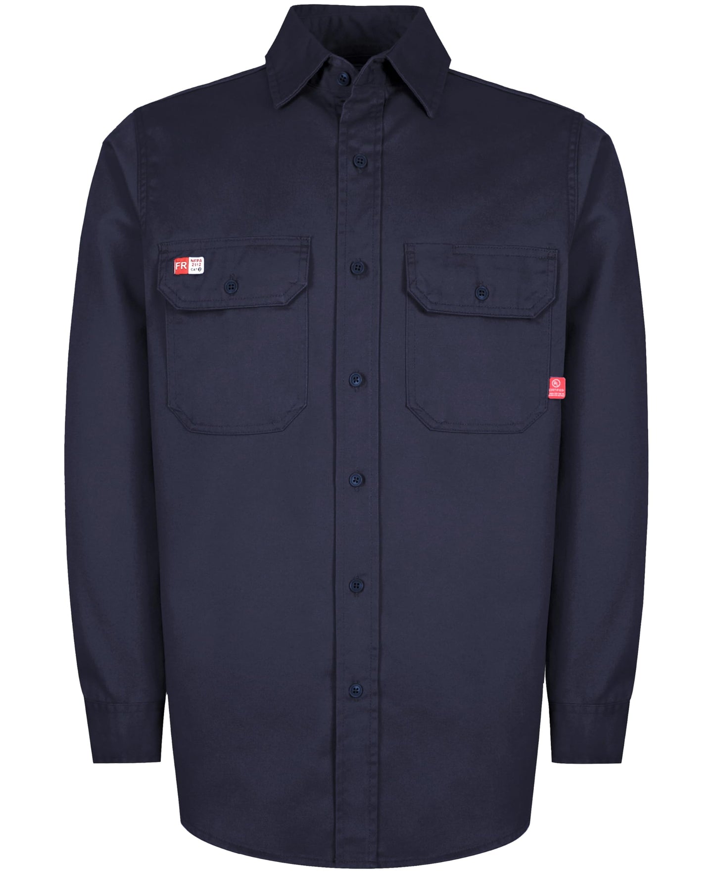 TICOMELA FR Shirts for Men Flame Resistant Shirt CAT2 Light Weight 6.5oz Navy Fire Retardant Men's Welding Shirt
