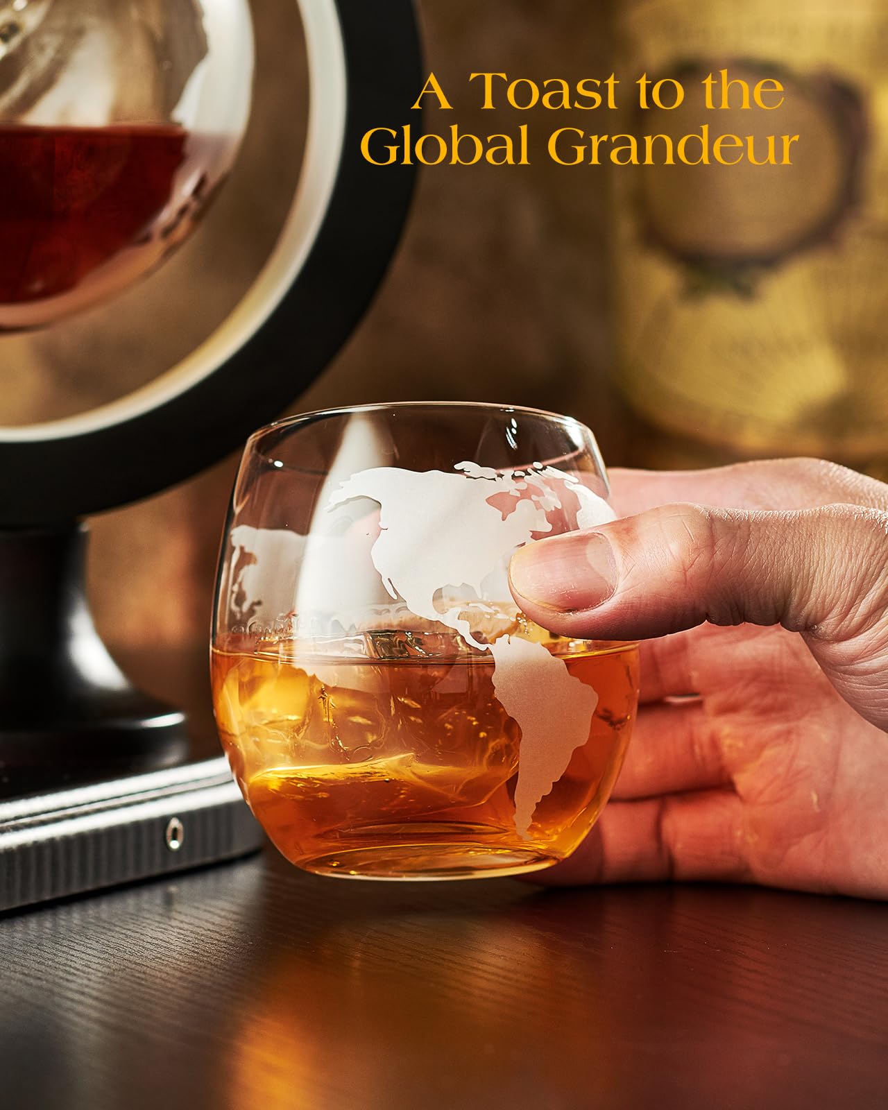 Gifts for Men Dad, Kollea Unique Light Up Whiskey Globe Decanter Sets with 7 RGB Colors, Cool Christmas Birthday Gift for Men, Funny Anniversary Present for Him Husband