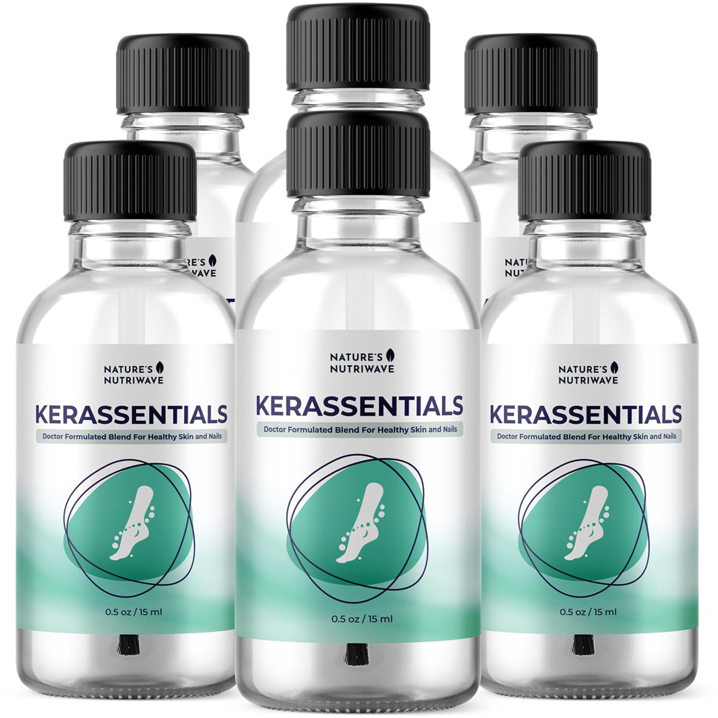 Nature’s NutriWave Kerassentials - Original Kerassentials Formula, Toenail Treatment Extra Strength for Healthy Nails & Skin - Plant-Based Oil for Improved Nail Appearance, 6 Month Supply