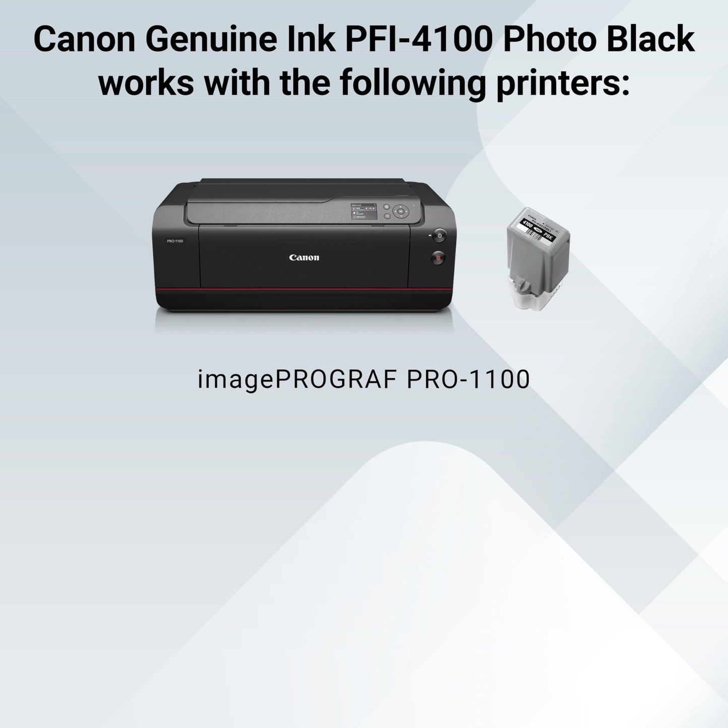 Canon PFI-4100 Genuine Photo Black Ink Tank, Compatible with imagePROGRAF PRO-1100 Printers