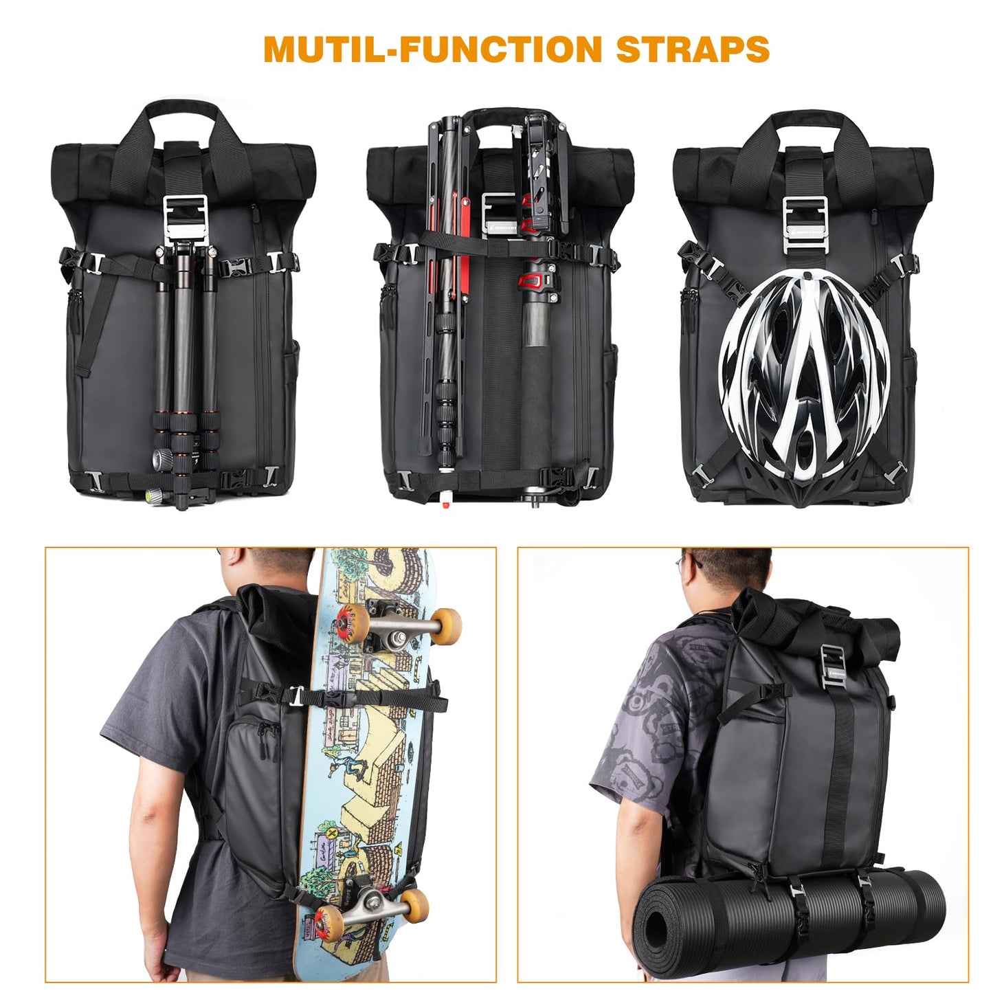 Besnfoto Camera Backpack Waterproof Camera Bag for Photographer DSLR SLR Mirrorless with Laptop Compartment and Rain Cover