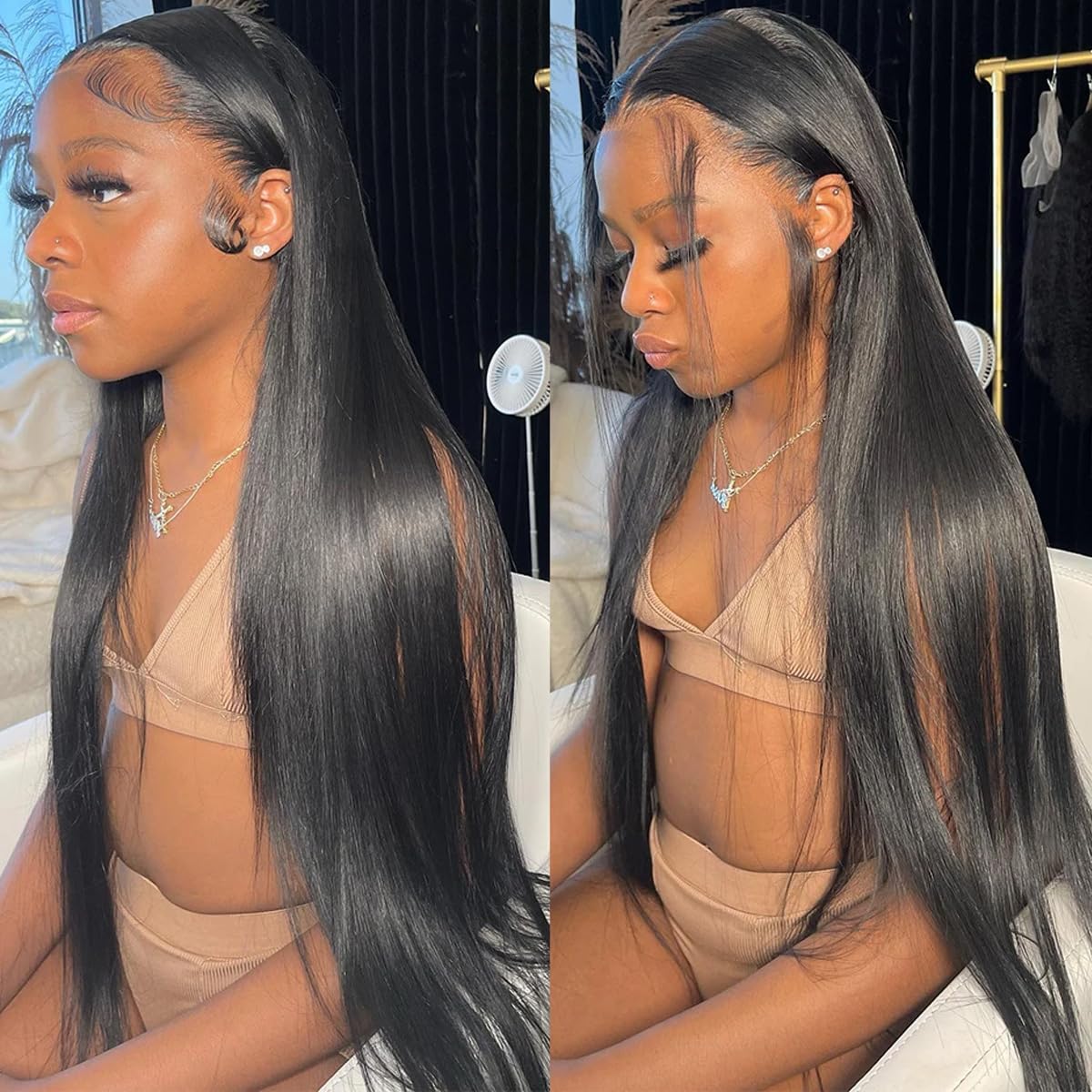 Profairsor 30 Inch Straight HD Lace Front Wigs Human Hair 180% Density Straight Human Hair Wigs for Black Women Glueless Wigs 13x6 Straight Lace Front Wigs Human Hair Pre Plucked HD Lace Frontal Wig