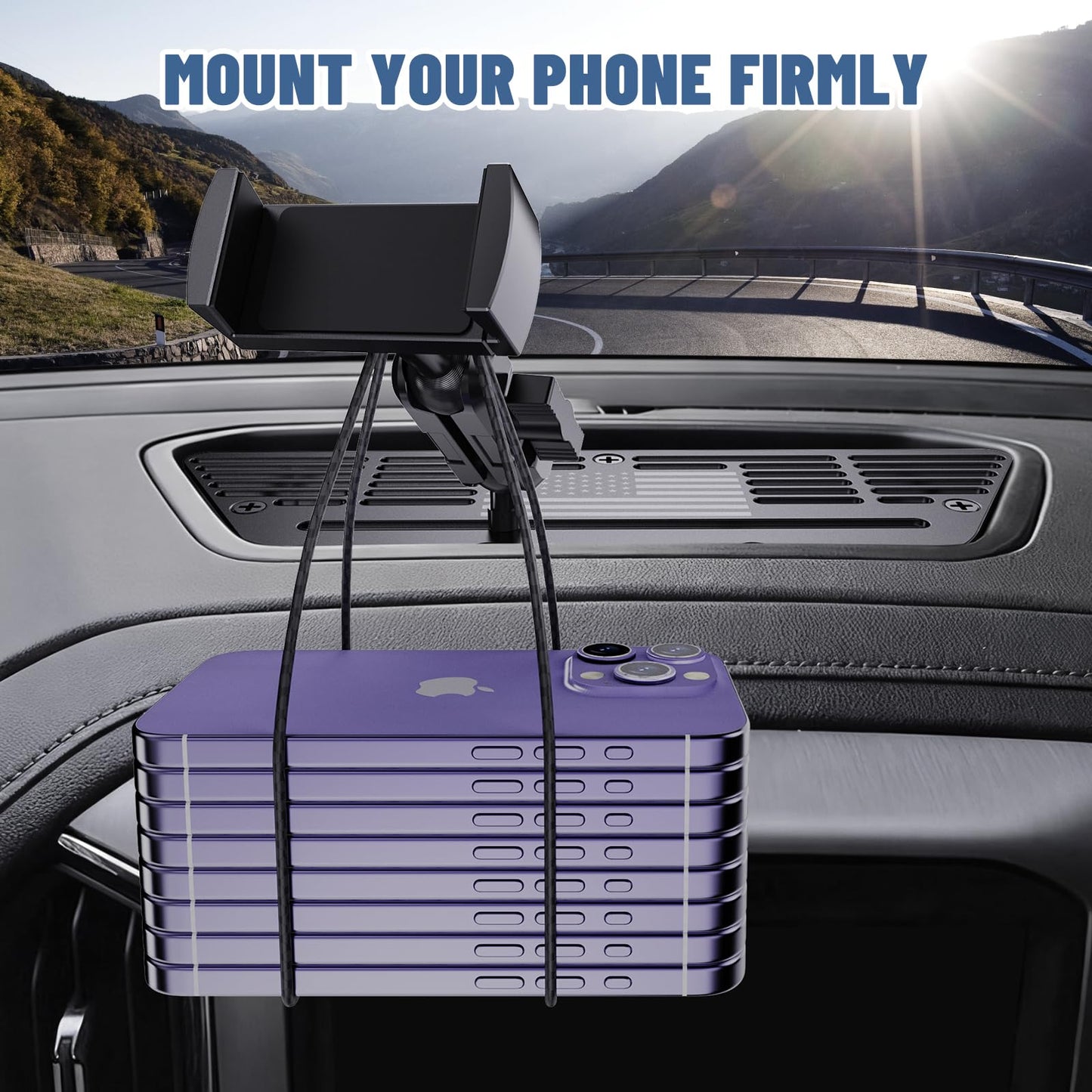 Surfcabin Dash Platform Phone Mount Compatible with 2019 2020 2021 2022 2023 2024 2025 Chevy Silverado & 2019-2021 GMC Sierra 1500 Accessories Metal Cell Phone Holder