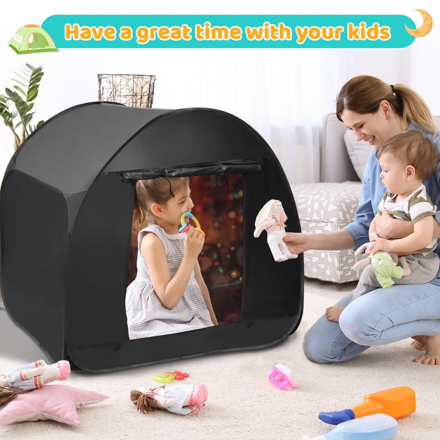 Sensory Tent for Kids 35.4 * 35.4 * 35.4 in - Portable Pop-up Play Tent for Calming Down & Improving Focus - Ideal for Children with Autism, ADHD, & Sensory Processing Disorder (SPD)