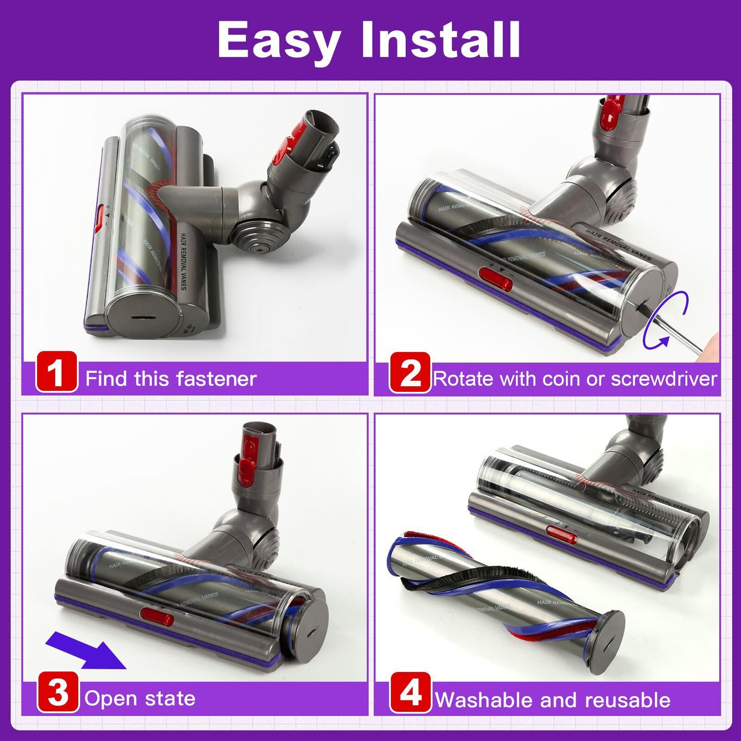 Lemige Upgrade V11 High Torque Cleaner Head Replacement for Dyson V11 V15 V10 SV12 SV14 SV15 SV17 SV22 SV27 SV28 SV47 Models, Vacuum Head Attachments for Dyson Parts & Accessories No. 970100-04 & 05