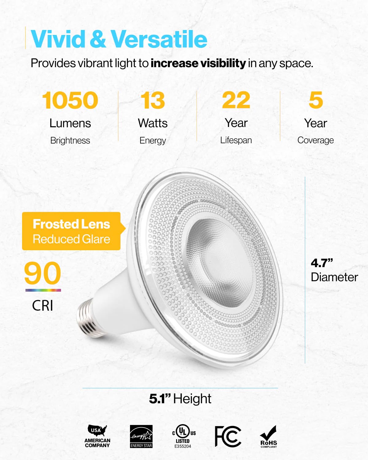 Sunco 12 Pack Outdoor Flood Light Bulb LED PAR38, Exterior Spotlight Bulbs, Weatherproof, 1050 LM, 13W (100W Equivalent), 5000K Daylight, Wet Rated, Dimmable, E26 Base UL