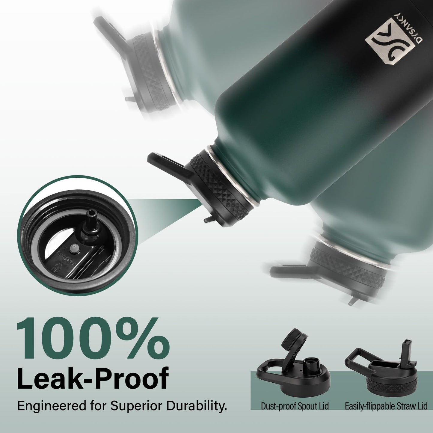 DYSANKY Insulated Water Bottle | Thickened Stainless Steel Vacuum Metal | Portable Sports Half Gallon Large Water Jug for Gym and Hiking with Straw, Carrier Bag, Handle Strap | BPA-Free 64 oz