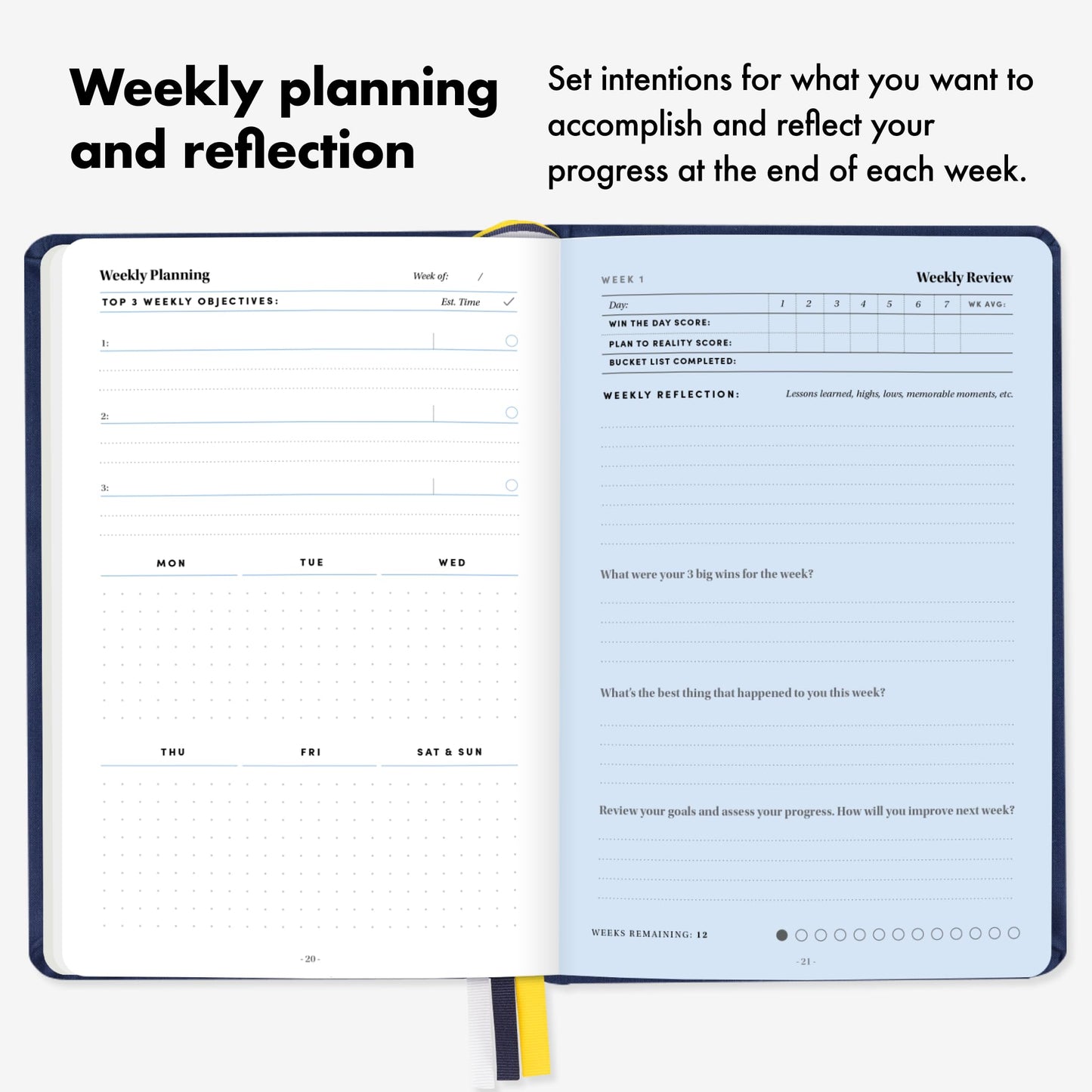 BestSelf Self Journal 13-Week Productivity Journal with Prompts, Undated Planner and Guided Journal for Women and Men, Black