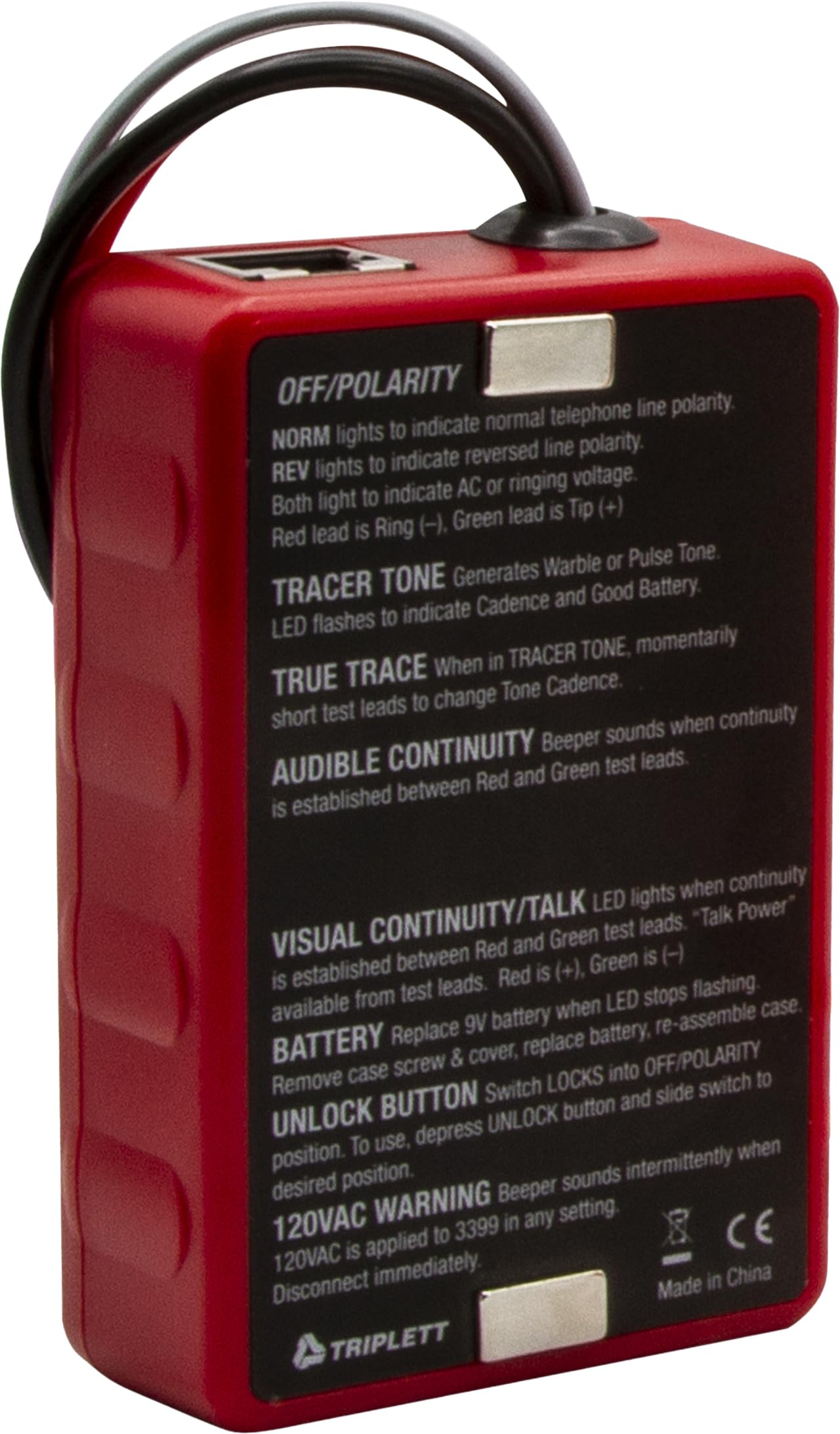 Triplett 3399 Fox & Hound Premium Tone and Probe Wire Tracing Kit Generates Multiple Tones with Adjustable Sensitivity for Electrical Wire, LAN Cable, Telephone,Black