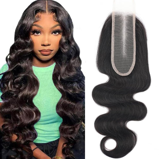 2x6 Human Hair HD Transparent Lace Closure Body Wave Skinlike 20inch 100% Virgin 2x6 Human Hair Middle Part Kim K Closure Brazilian 2x6 Body Wave HD Closure Natural Black glueless pre plucked bleached