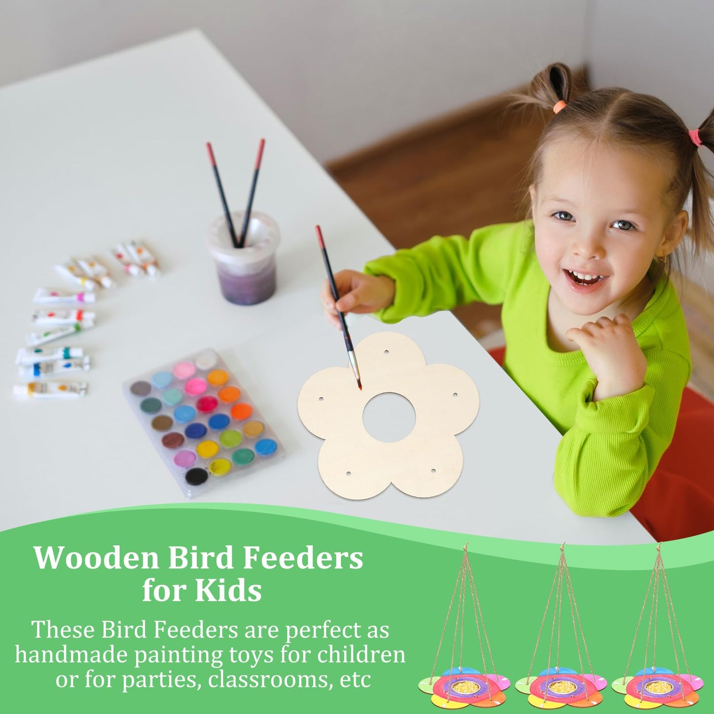 DoubleFill Bird Feeder Craft Kits for Ages 3-8 Arts and Crafts DIY Wooden Painting Kits Outdoor Toys Party Favor Gifts (200 Pcs)