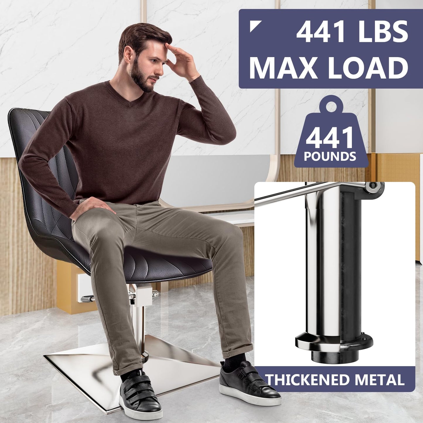 Barber Chair Replacement Hydraulic Pump - 6.7 IN Adjustable Height ,Weight Capacity 440 Lbs/200kg, 6 Bolt Salon Chair Replacement Hydraulic Pump,Replacement Part For Most Standard Styling Chairs