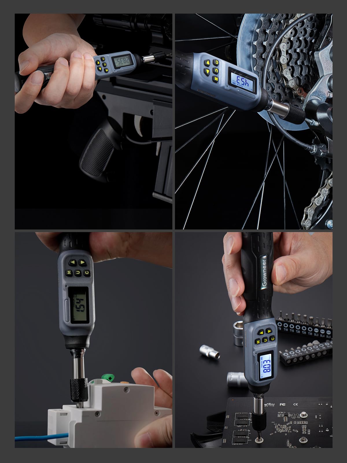 GROWNEER Digital Torque Screwdriver, 2.66-53.1 In-lbs/0.3-6 Nm, 1/4'' Drive Inch Pound Torque Screwdriver Electrician with Buzzer & LED Indicator, 27 In 1 Torque Wrench Screwdriver Set