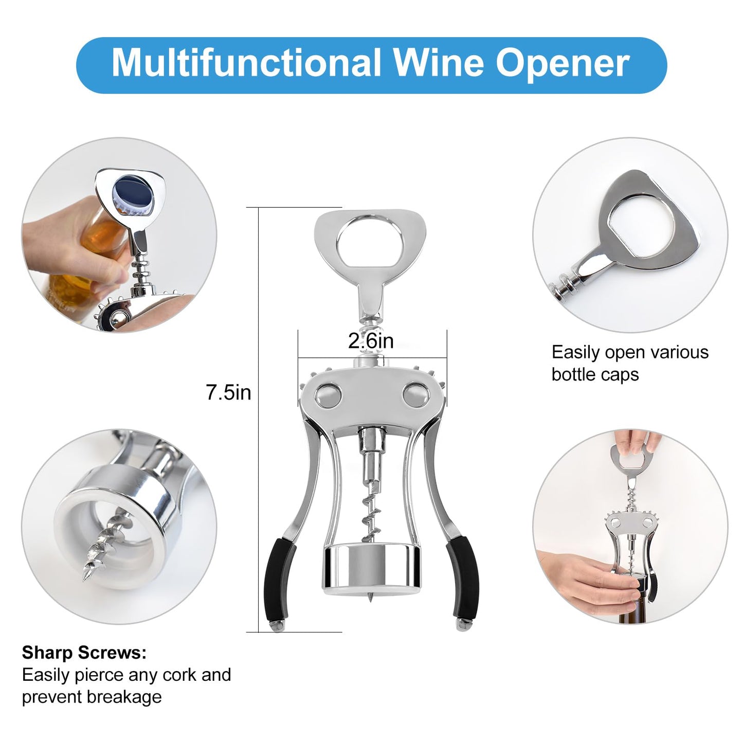 5.5L Ice Buckets for Parties 2-Pack, Clear Acrylic Drink Cooler Set with 2 Scoops & Metal Wine Opener, Beverage Tub Champagne Bucket for Cocktail Mimosa Bar, Beer, Wine (16.5" x 7.3" x 6.8")