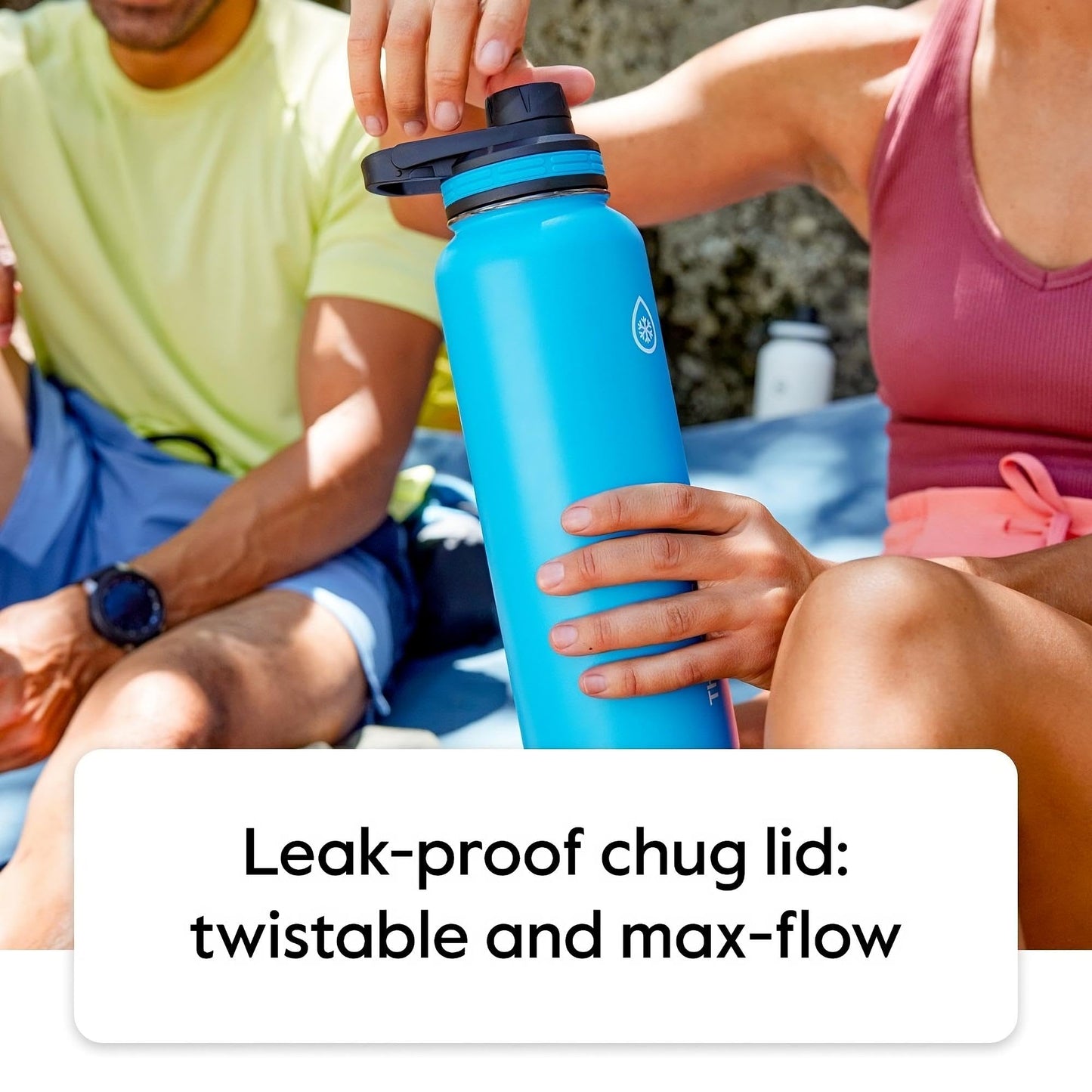 ThermoFlask Stainless Steel Water Bottles 2-Pack - Double-Wall Vacuum Insulated 24 oz BPA-Free Spout Lids - Keeps Drinks Cold 24 Hrs, Hot 12 Hrs - Leakproof, Dishwasher Safe, Black/Malachite