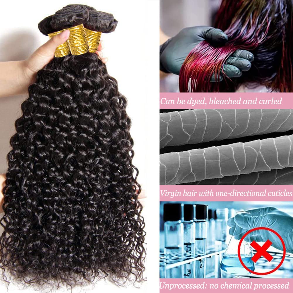 Deep Wave Bundles Human Hair 1 Bundle 24 Inch Water Wave Bundles 12A Brazilian 100% Unprocessed Virgin Human Hair Wet and Wavy Bundle Double Weft Deep Curly Weave Natural Black