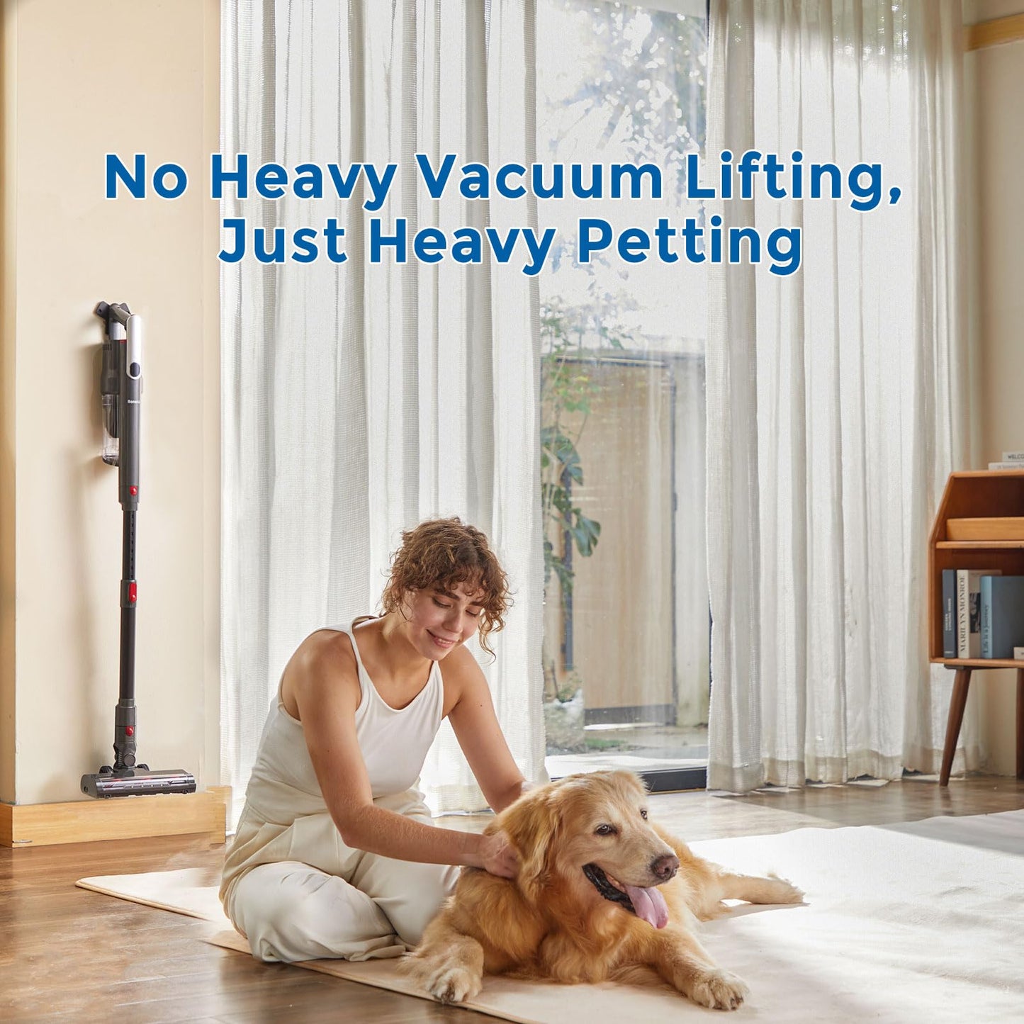 RONEAIR Cordless Vacuum Cleaner Ultra-Lightweight, Pet Vacuum Cleaners for Home with Powerful Suction, Stick Vacuum Cordless Rechargeable, Household Vacuum for Hardwood Floor, Carpet, Pet Hair, Car