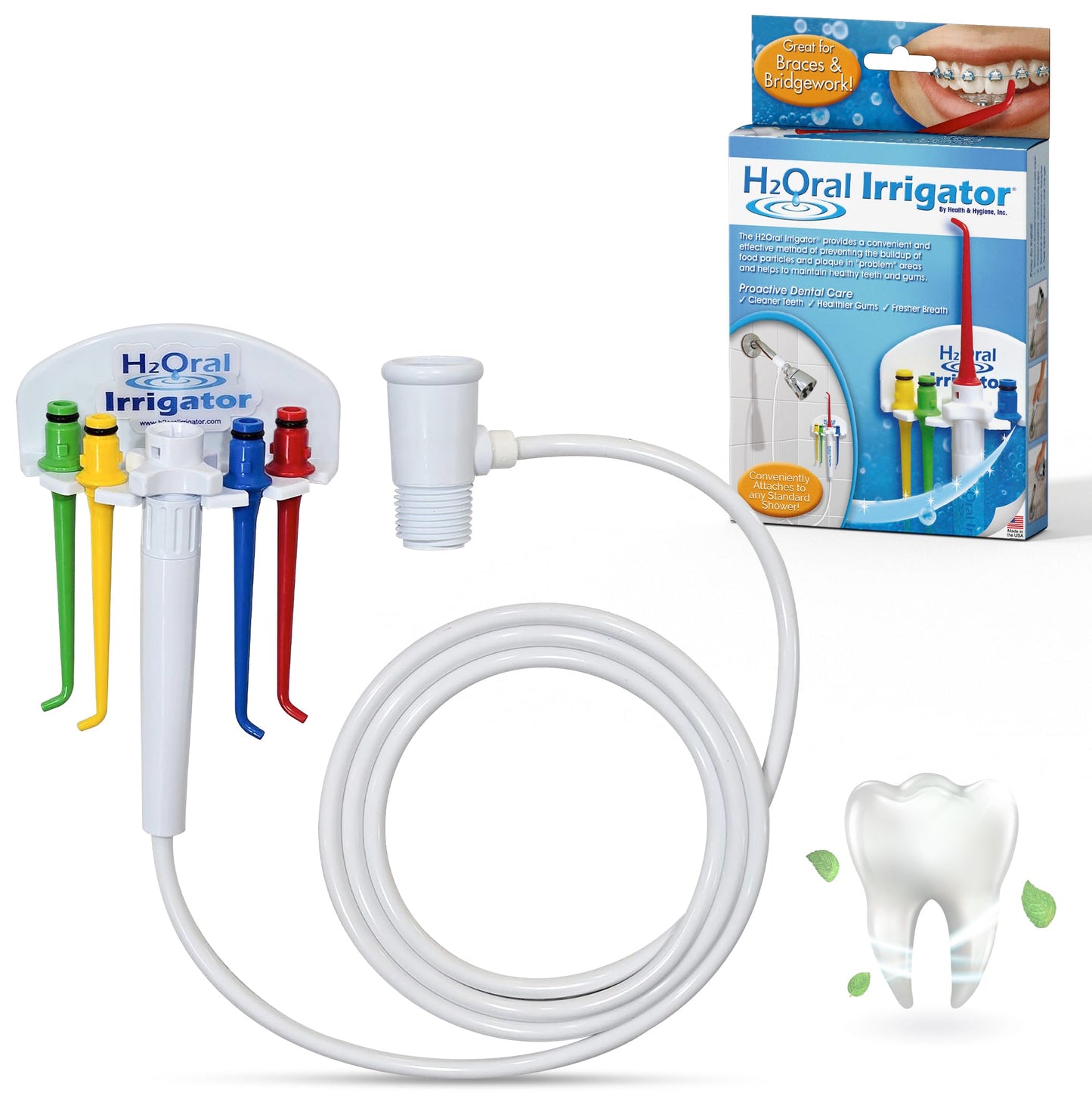 Oral Irrigator Shower Floss Dental Care System | Advanced Shower Water Flosser for Healthy Gums and Teeth | Shower Flosser | Dental Water Flosser for Superior Dental Hygiene at Home | Made in U.S.A.