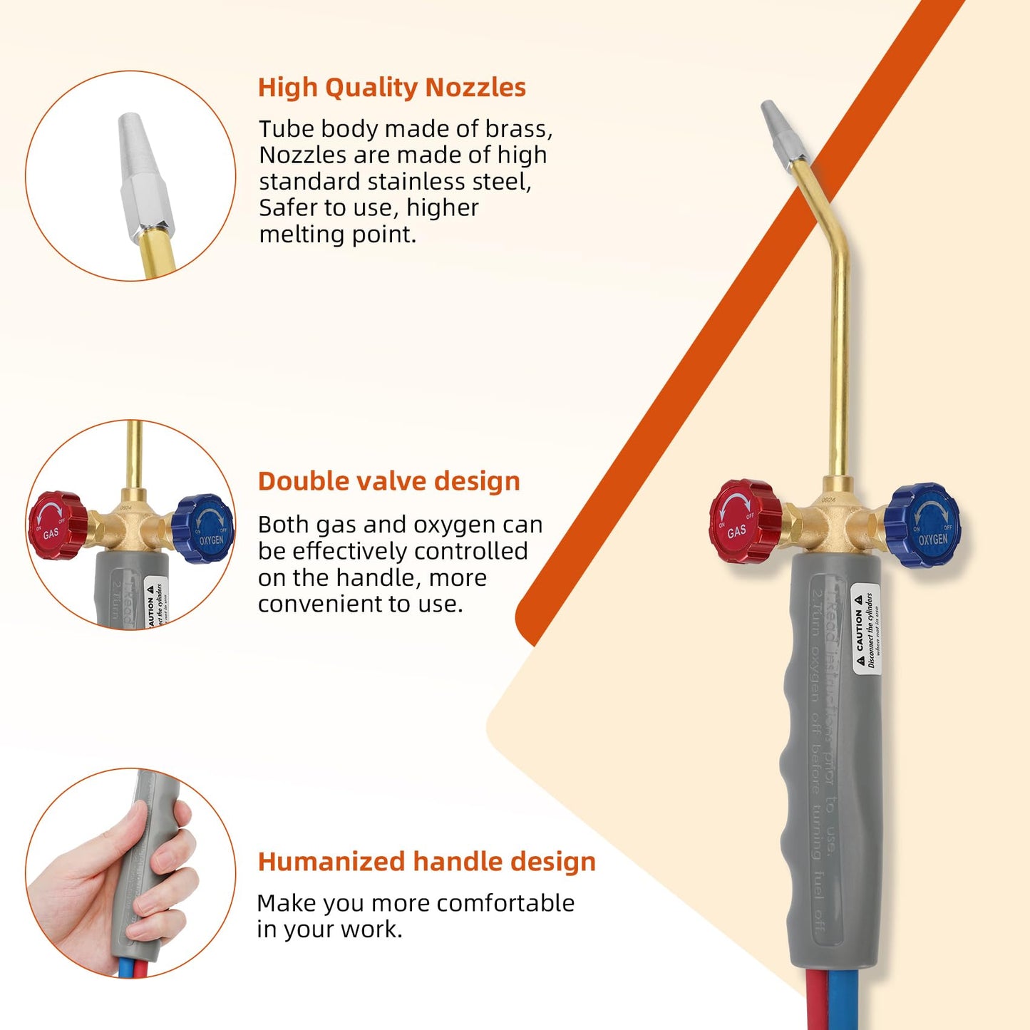 Update Oxygen MAPP Torch Kit, Dual gauge design, With portable cylinder metal stand and lighter, for Heating, Soldering, Glass Blowing, Oxypropane Welding Gas Cutting Torch Kit