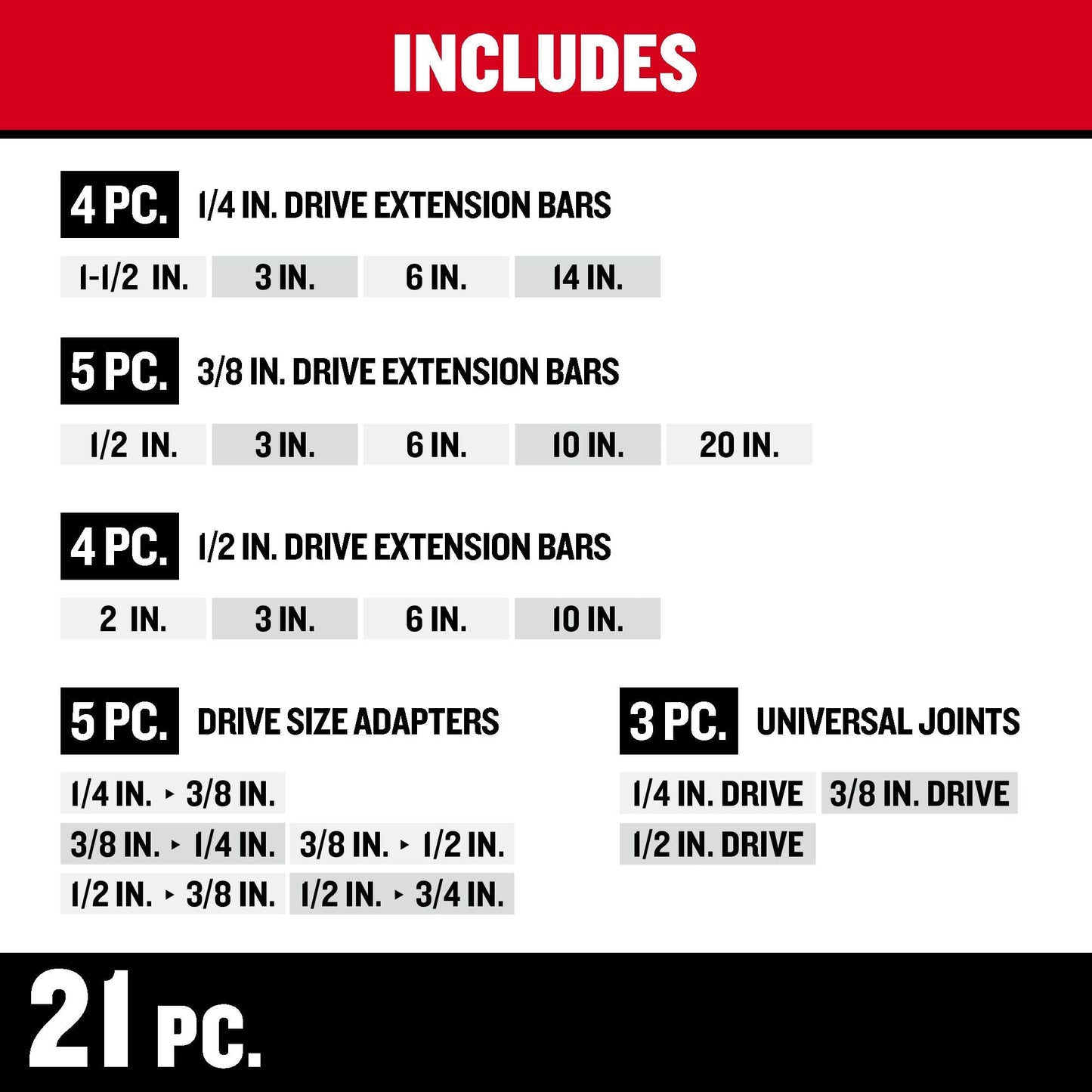 CRAFTSMAN Socket Extension Set/Socket Adapter Set, 21-Piece (CMMT42283)