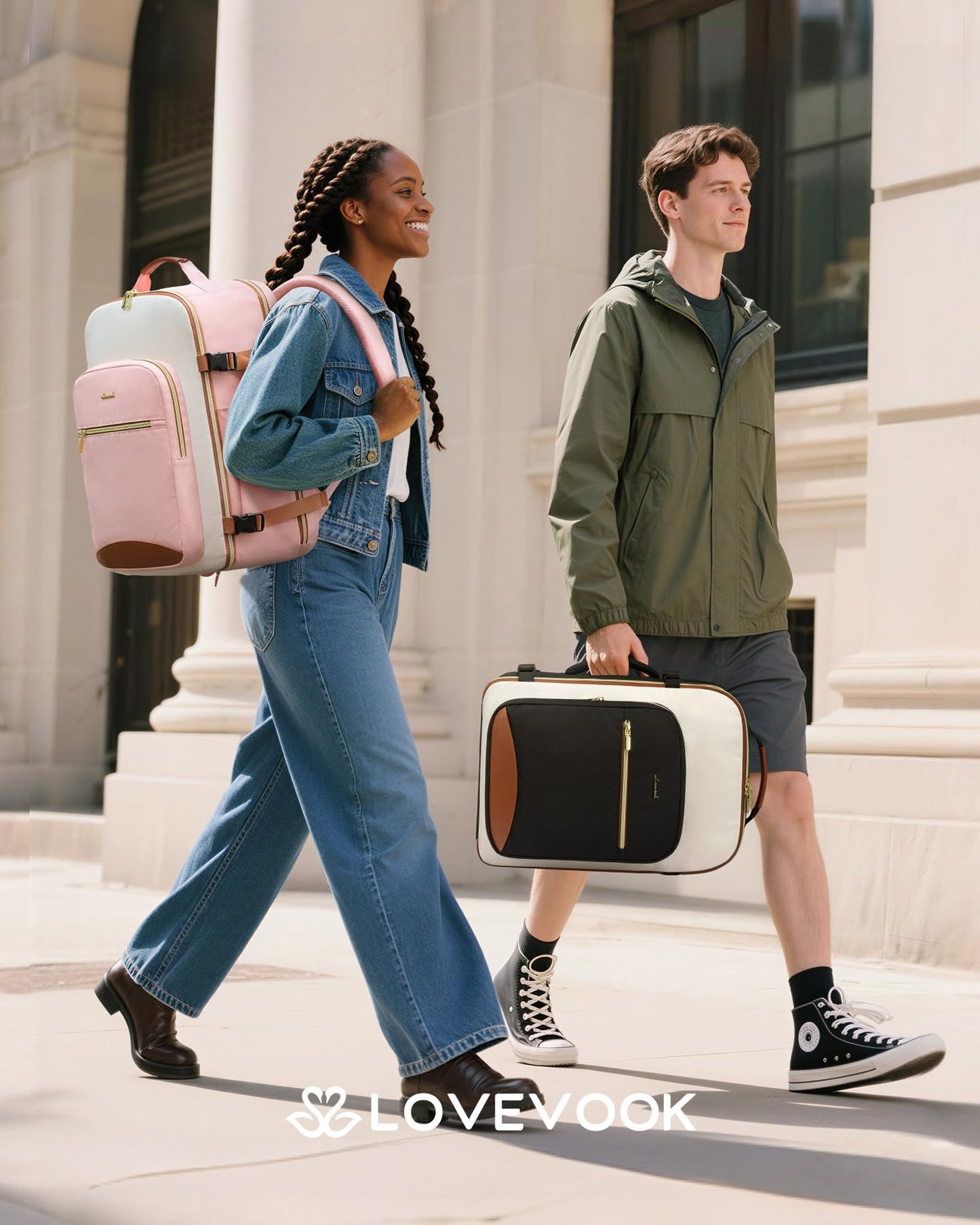 LOVEVOOK Large Travel Backpack for Women & Men, 40L Carry on Backpack for Airplanes, TSA Personal Item Travel Bag fits 17" Laptop, Waterproof Travel Essentials Airline Approved with 3 Packing Cubes