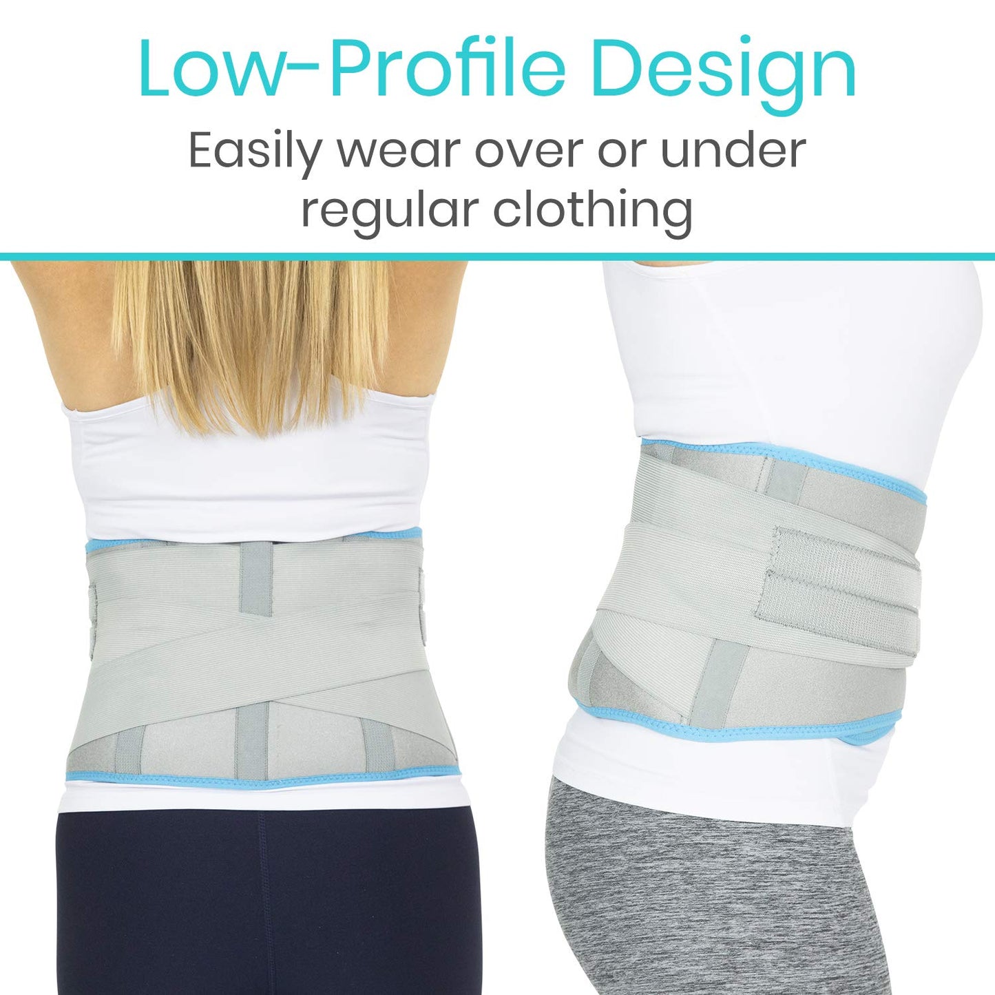 Vive Wearable Ice Packs for Back Pain - Back Brace with Ice Pack - Ice Belt for Lower Back Pain - Gel Ice Pack Back for Sciatica Relief Men, Women - Compression Hot Cold Therapy for Injuries Reusable