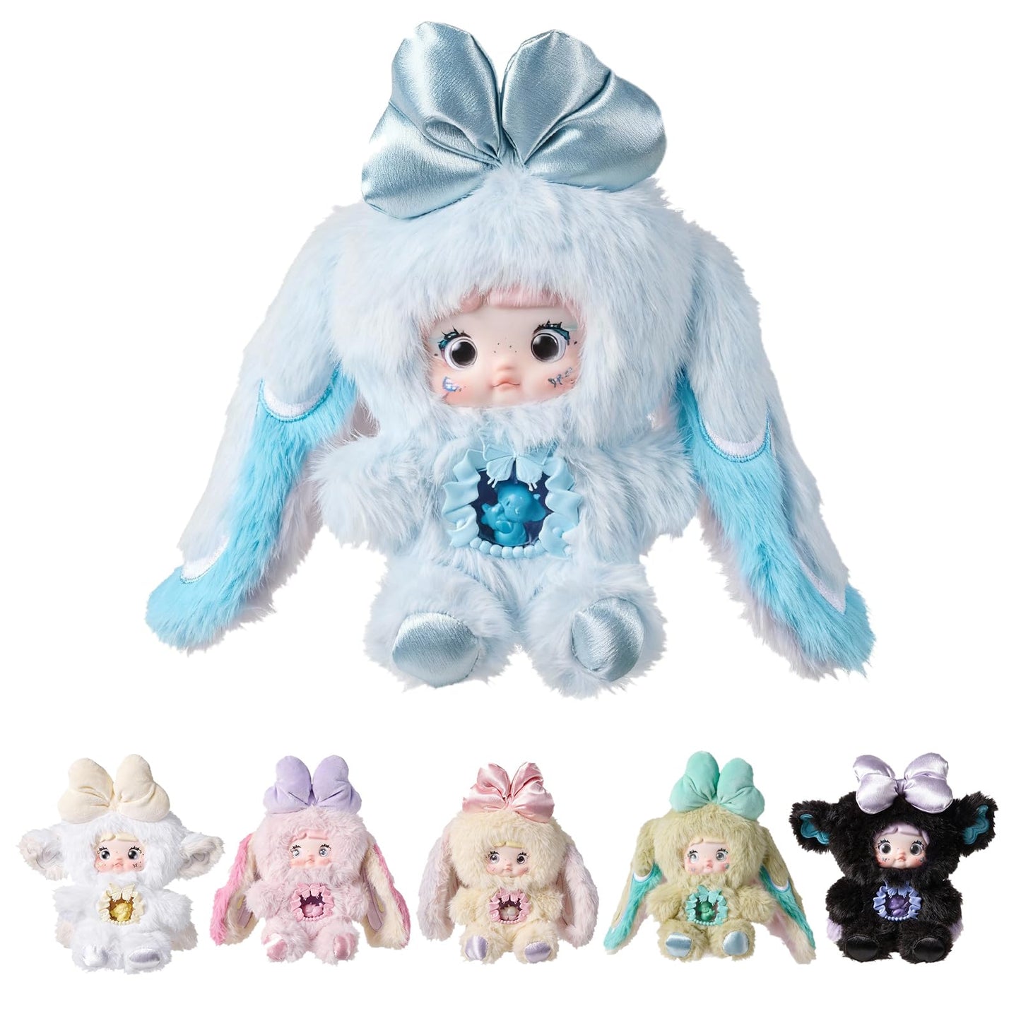 POP JOY Plush Blind Box Nommi V6 Plush Blind Box 3 Expressions Adorable Cute Mystery Plush Toys for Kids and Collectors Surprise Doll Figures with Cute Face Design for 3 or more Single Boxes