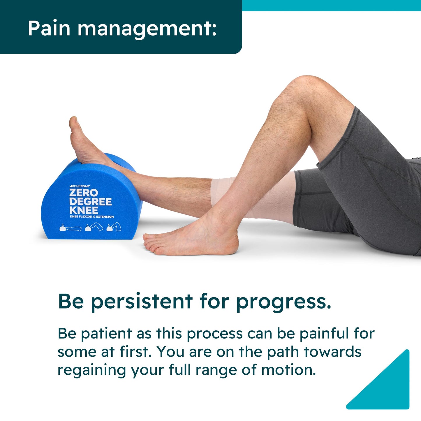 BoneFoam Zero Degree Knee for Rehabilitation After Knee Replacement, Fractures or Ligament Reconstruction; FSA/HSA Eligible Leg Rehab, Extension - Packaging May Vary
