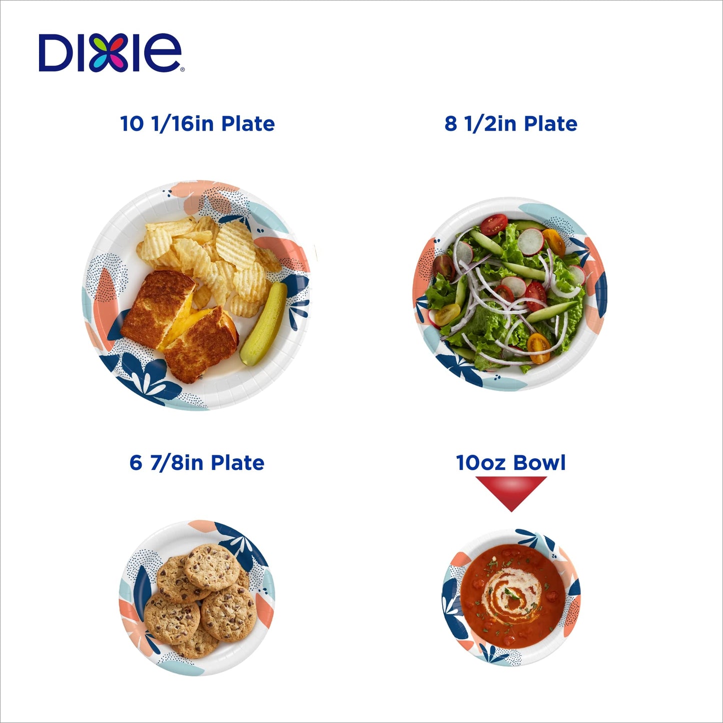 Dixie Small Paper Bowls, 10 Oz, 36 Count (Pack of 8), Microwave-Safe, Soak-Proof, Disposable Bowls Great For Snacks, Dessert, And Light Lunch Meals