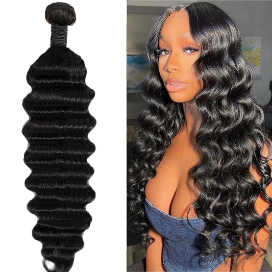 26 Inch Raw Bundles Human Hair 12A Loose Wave Bundles Unprocessed Brazilian Virgin Human Hair Extensions Natura Black Color