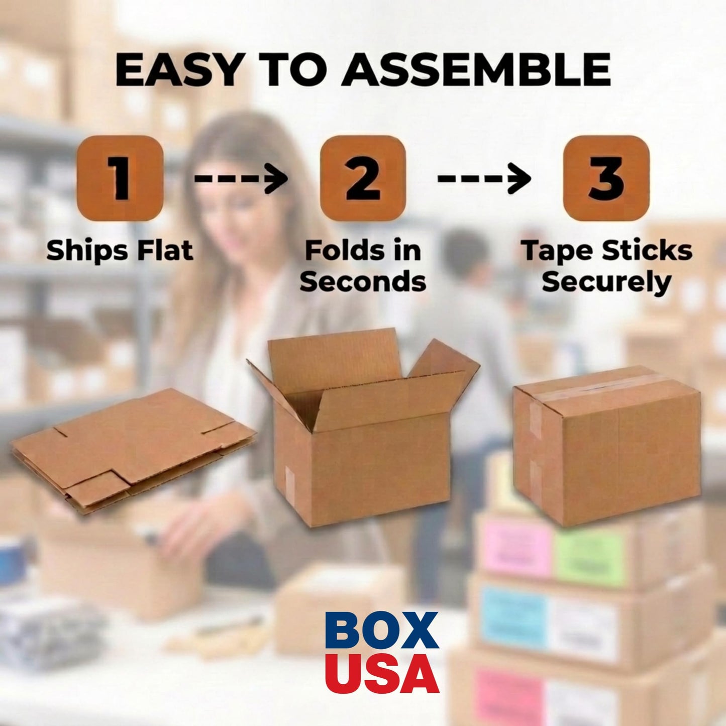 BOX USA Shipping Boxes Small 7L x 4W x 3H 50-Pack - Corrugated Cardboard Box for Moving, Mailing, Packing, Packaging and Storage
