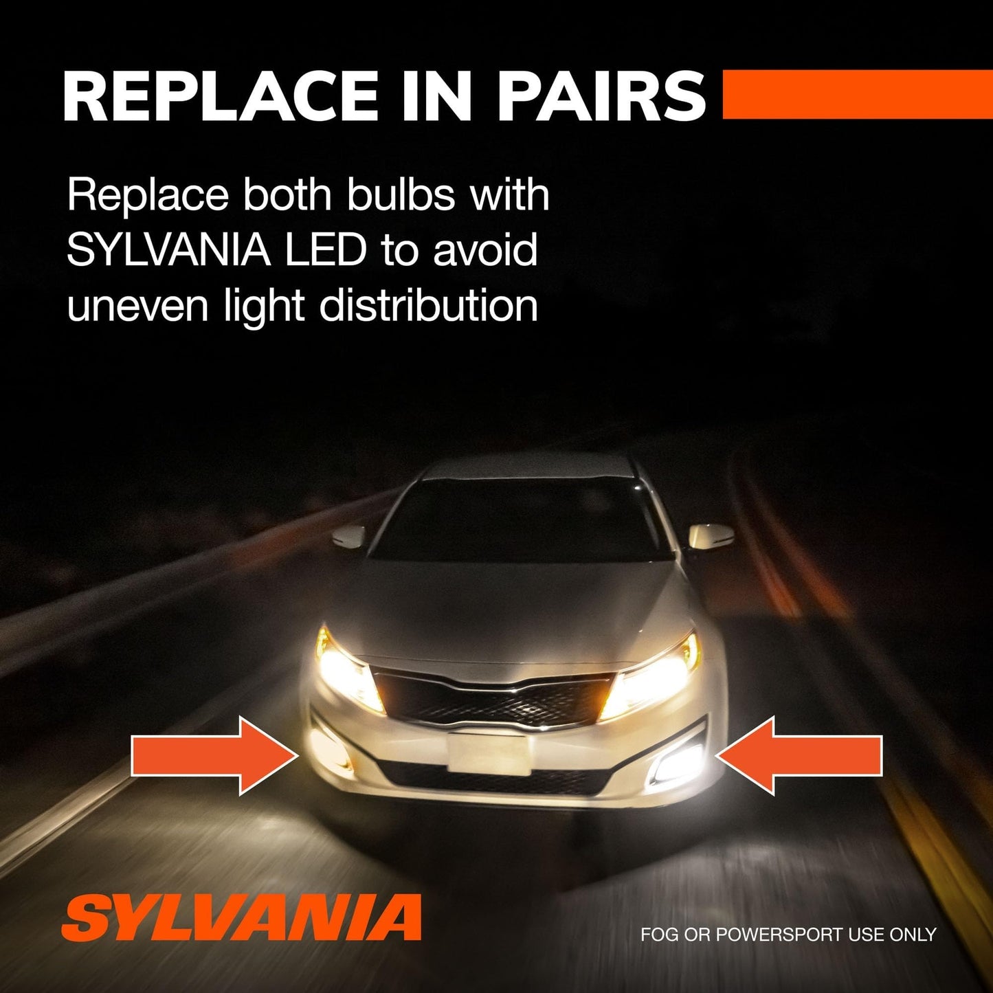 SYLVANIA 9012 LED - Fog Lights For Cars and Trucks - Headlight Bulbs for Off Road Powersports - 6000k Cool White LED Light - Long-Lasting Bulbs - No Polarity - DIY Upgrade