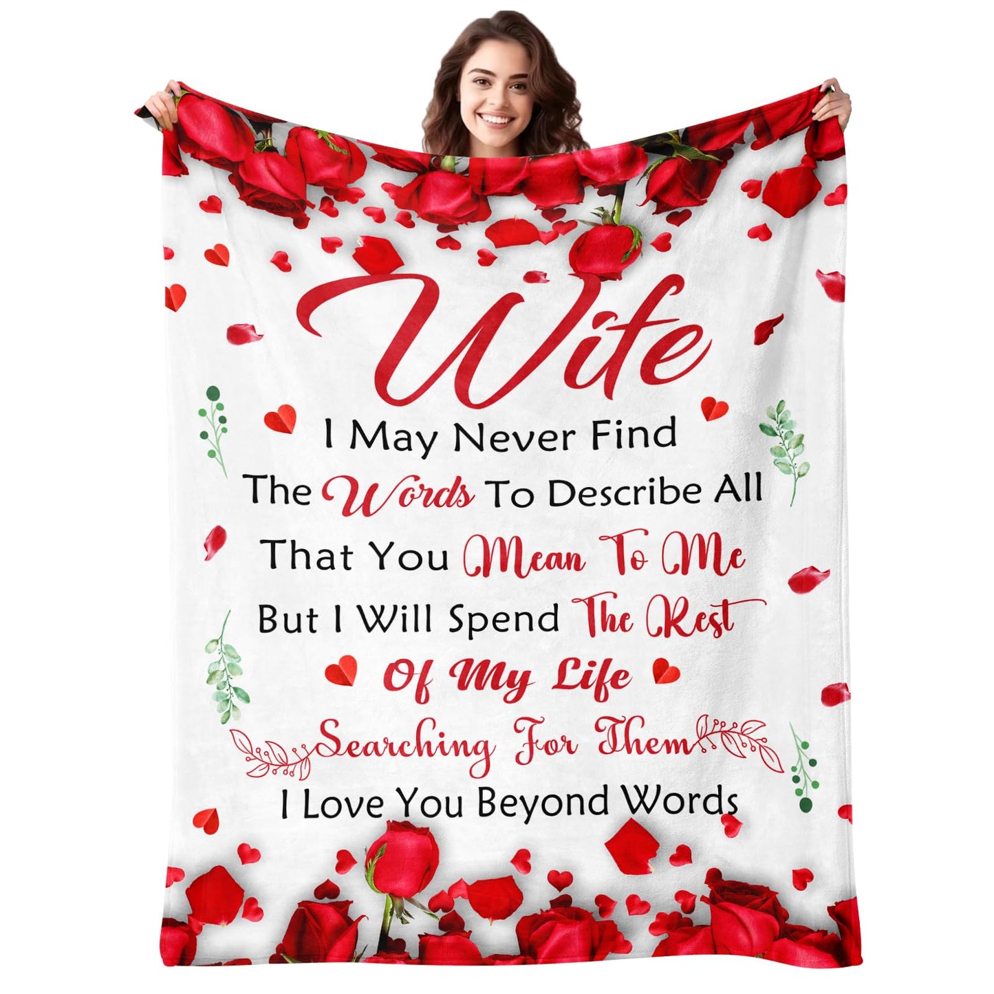 Lavua Birthday Gifts for Wife - Gifts for Wife from Husband - Anniversary Wedding Gift for Women - Wives Birthday Gift Ideas - Romantic I Love You Present for Her - to My Wife's Blanket 60"x80"