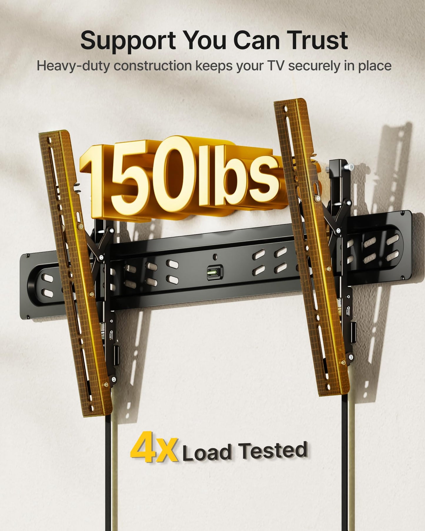 monTEK Ultra Slim Tilting TV Wall Mount Bracket for 43–95" Flat & Curved TVs, 1.2" Low Profile, Anti-Glare Tilt, Holds 150 lbs, Supports VESA 800x400, Fits 16"/18"/24"/32" Studs