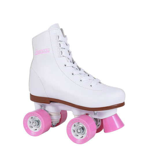 Chicago Girls Rink Roller Skates – Classic High-Top Quad Skates, Padded Ankle Collar, 54mm Urethane Wheels, Adjustable Trucks, Indoor & Outdoor