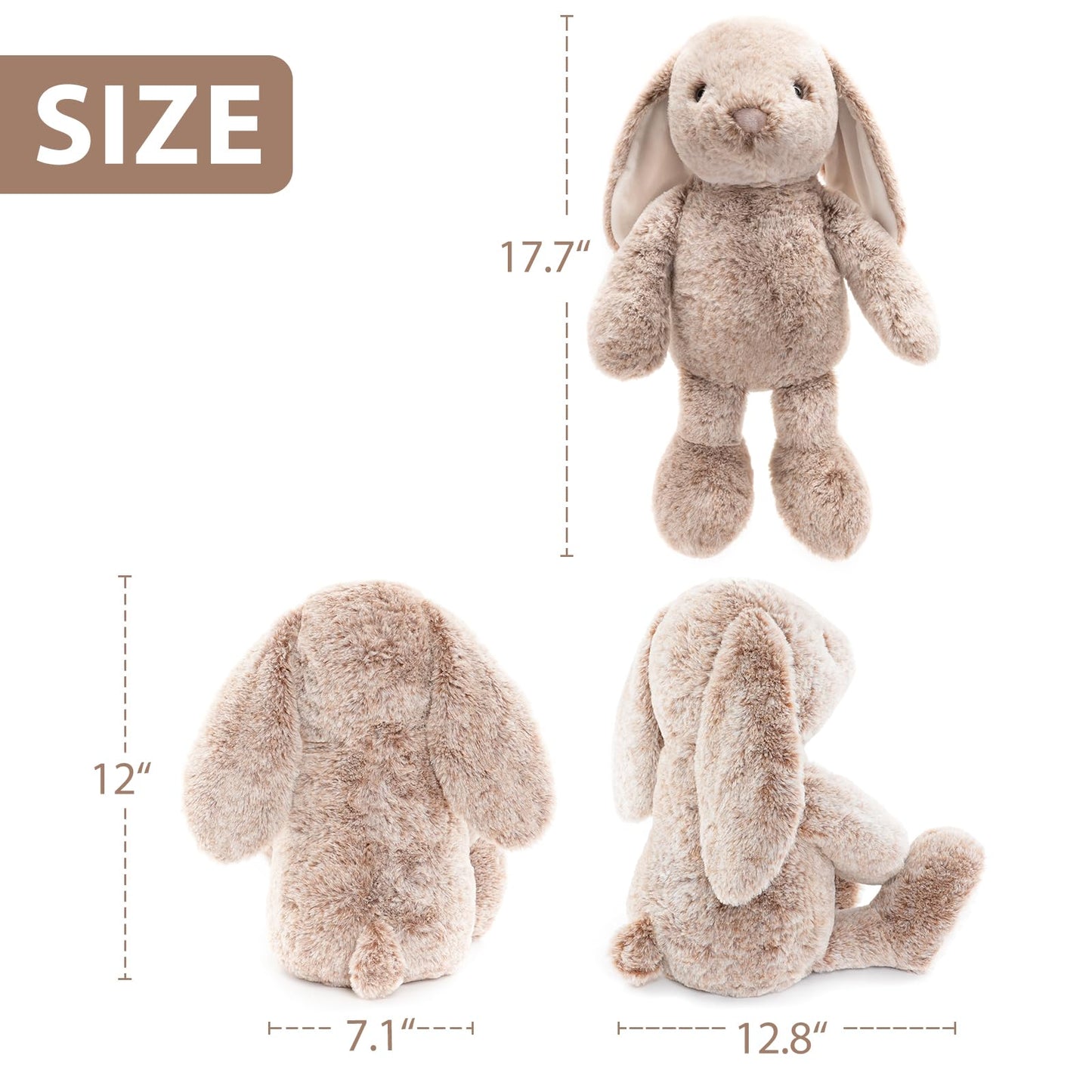 WEIGEDU Bunny Rabbit Stuffed Animals Plush Toys for Kids Girls Boys Baby Birthday Bedtime Gift, 45cm