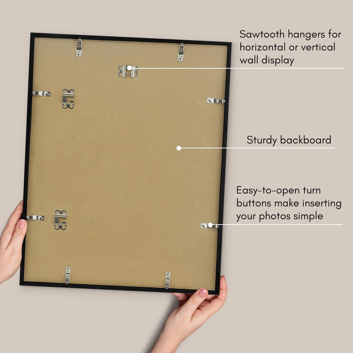 Americanflat 16x20 Picture Frame with Polished Plexiglass - Set of 2 - Streamline Collection - Thin Border Photo Frame for Wall Display - Hanging Hardware Included - Black
