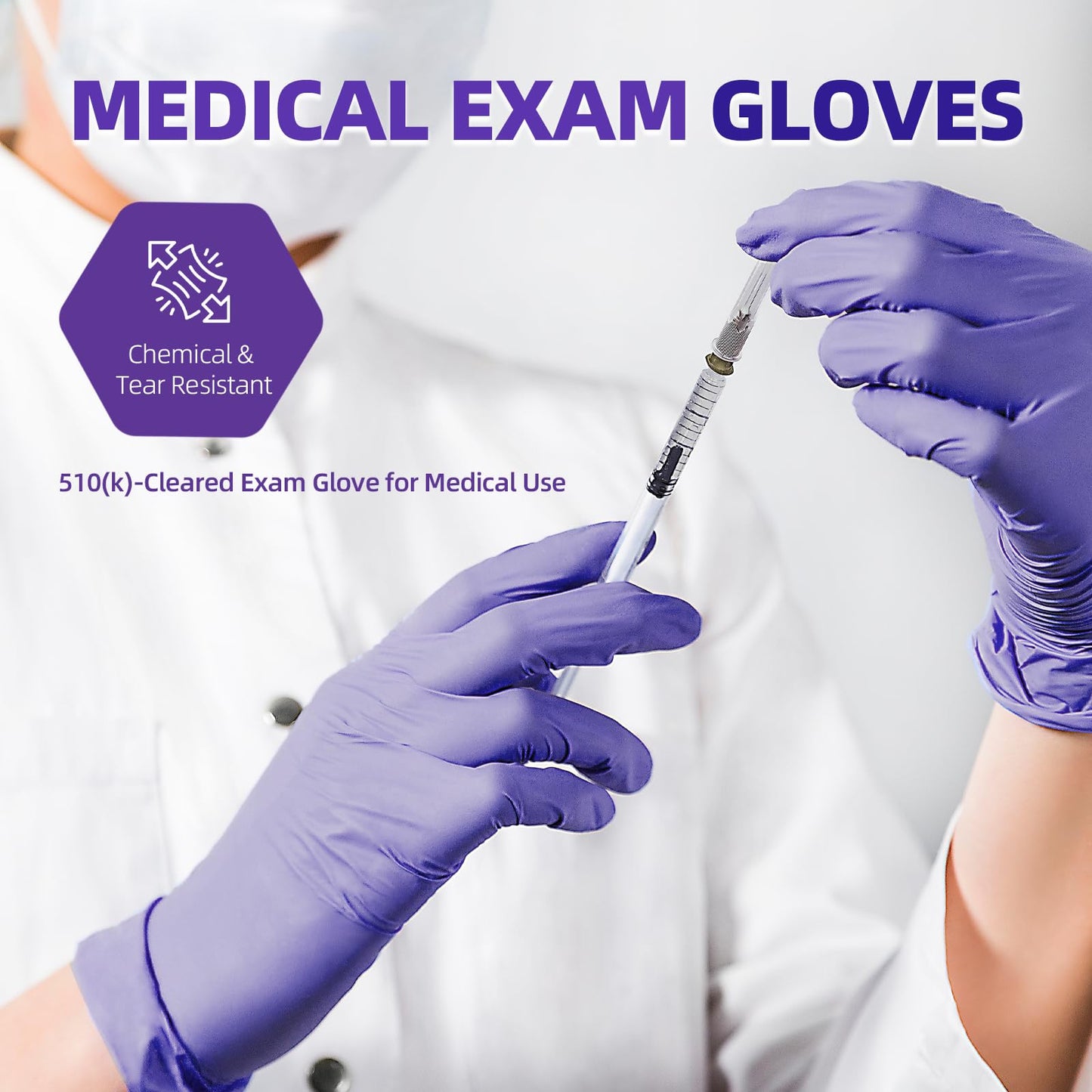 Jointown Nitrile Exam Gloves, Medical Ice Blue Gloves Disposable Latex Free Powder-Free For Exam, Food Prep Cleaning, Medium Case of 1000, M